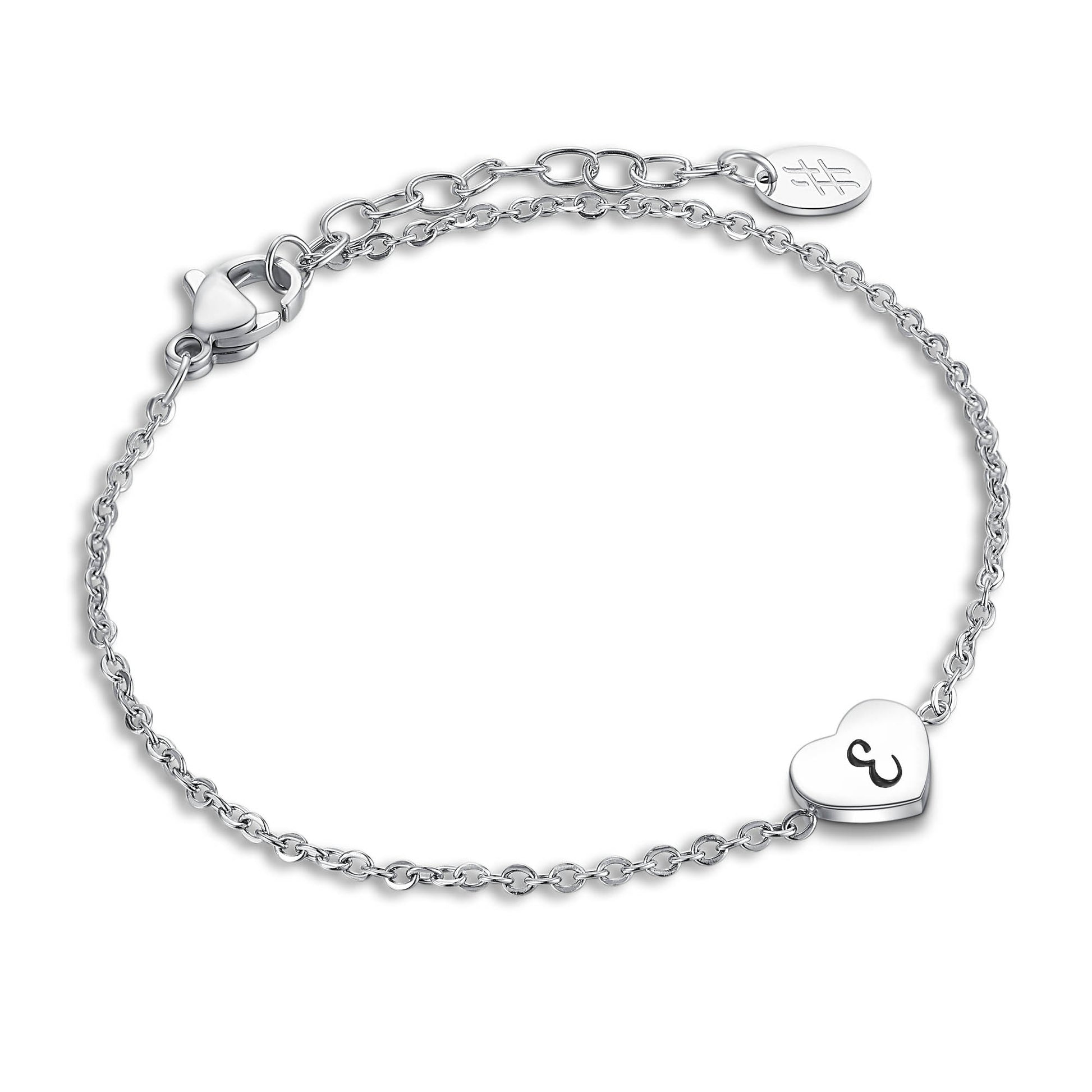 Bracciale Cuore Lettera in acciaio inox Personal - Brand Gioielli