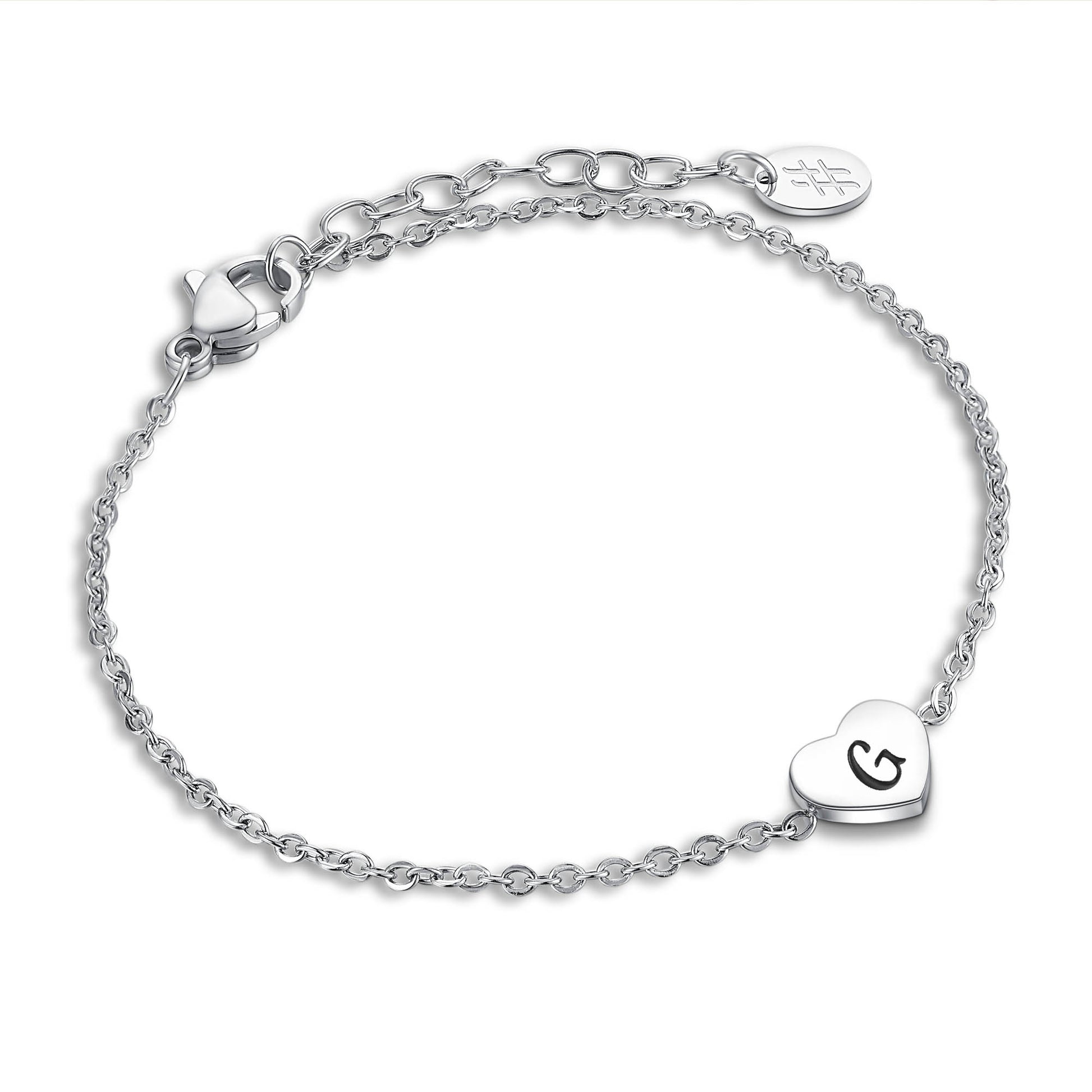 Bracciale Cuore Lettera in acciaio inox Personal - Brand Gioielli