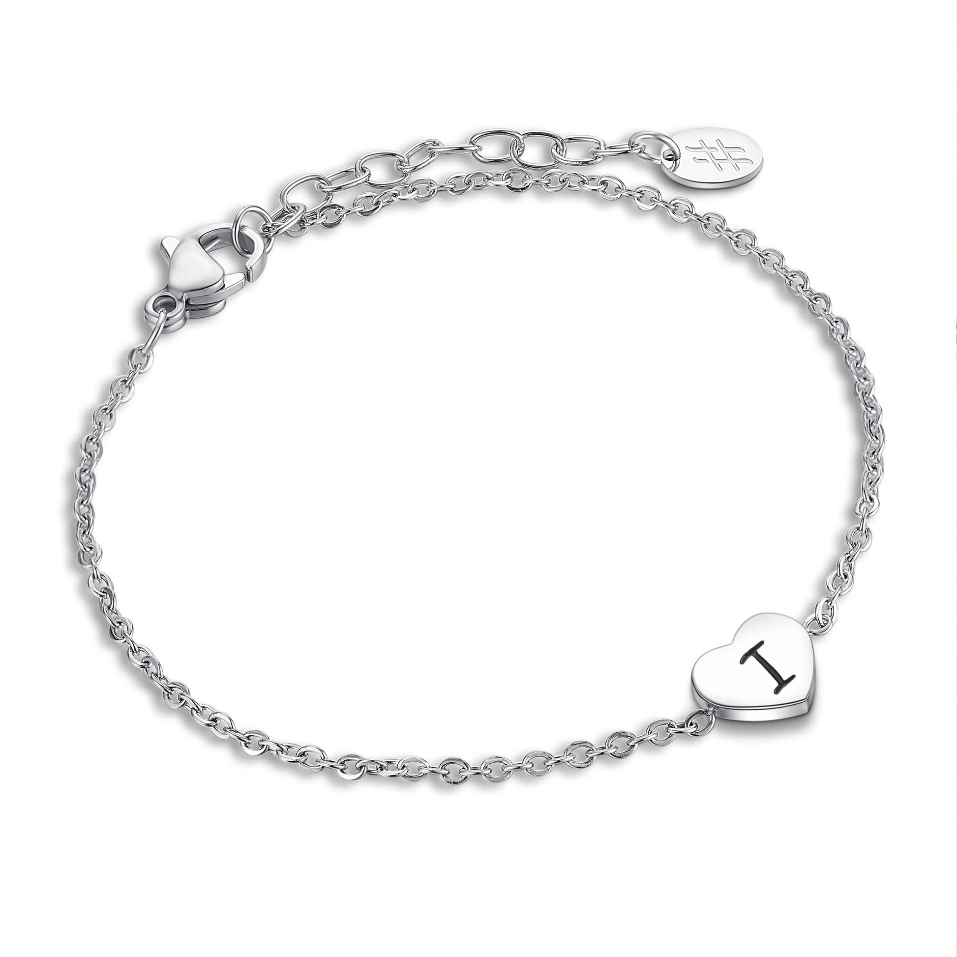 Bracciale Cuore Lettera in acciaio inox Personal - Brand Gioielli