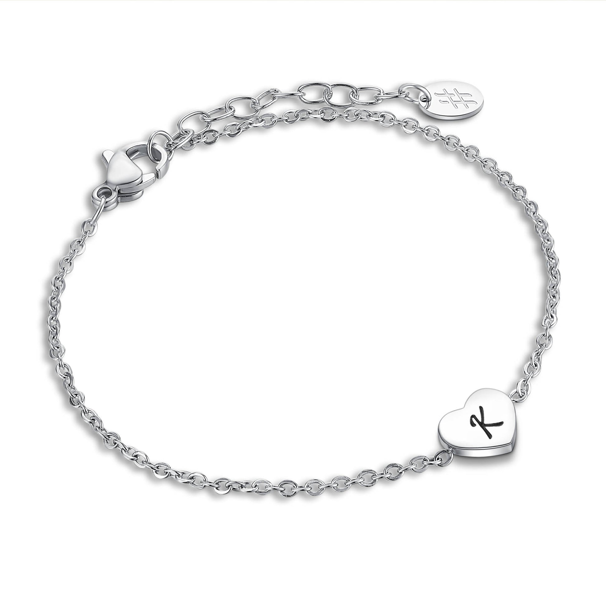 Bracciale Cuore Lettera in acciaio inox Personal - Brand Gioielli