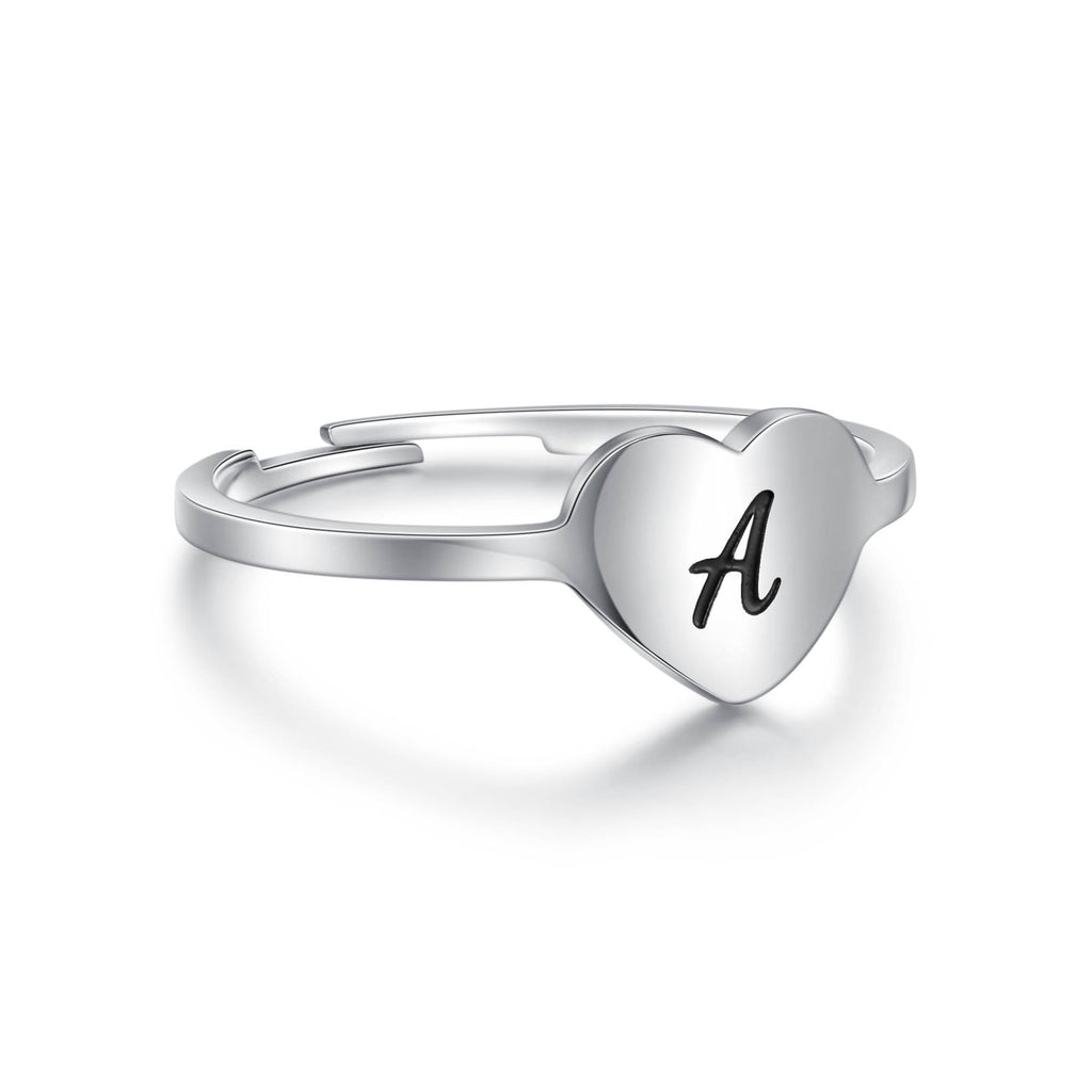 Anello Cuore Lettera in acciaio inox Personal - Brand Gioielli
