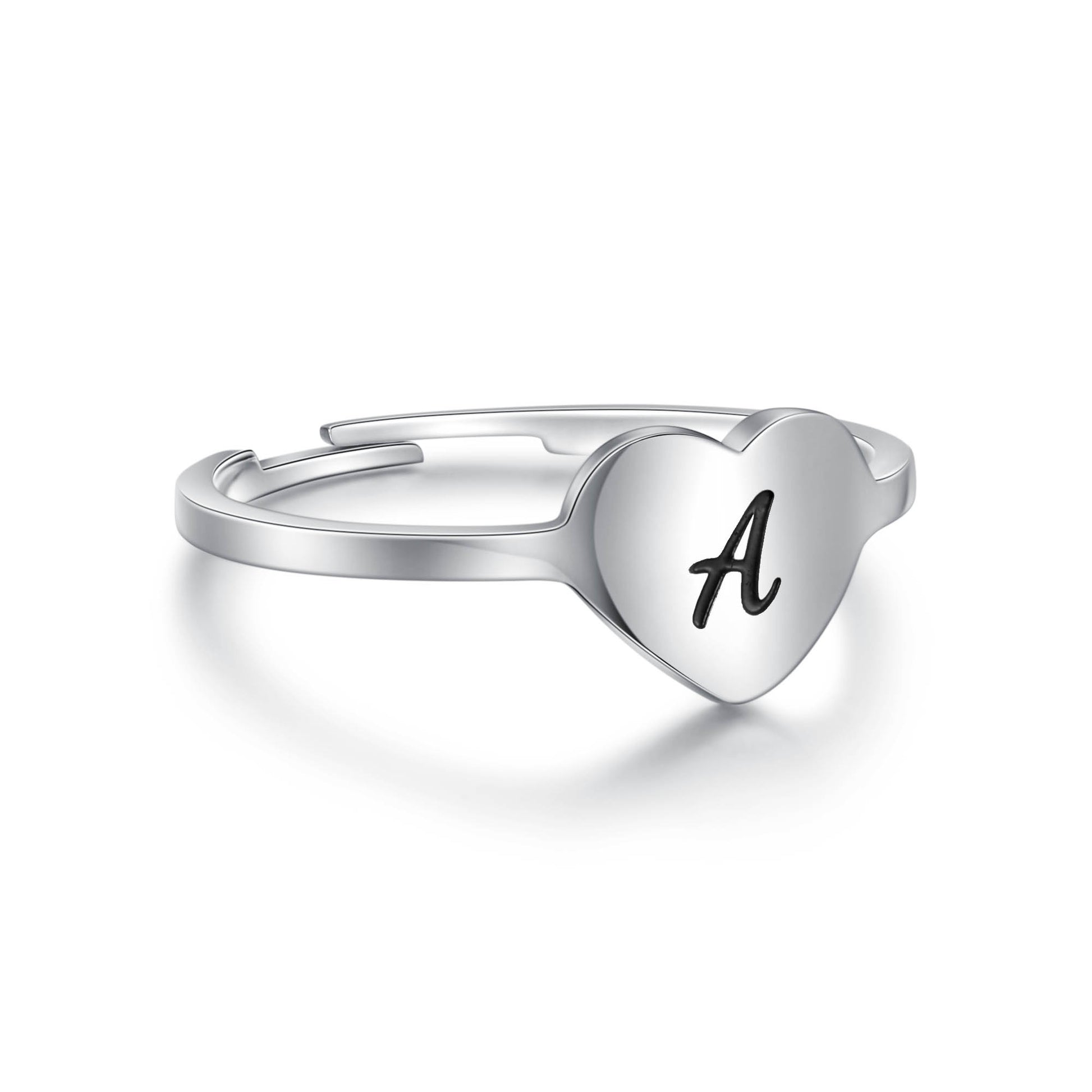 Anello Cuore Lettera in acciaio inox Personal - Brand Gioielli