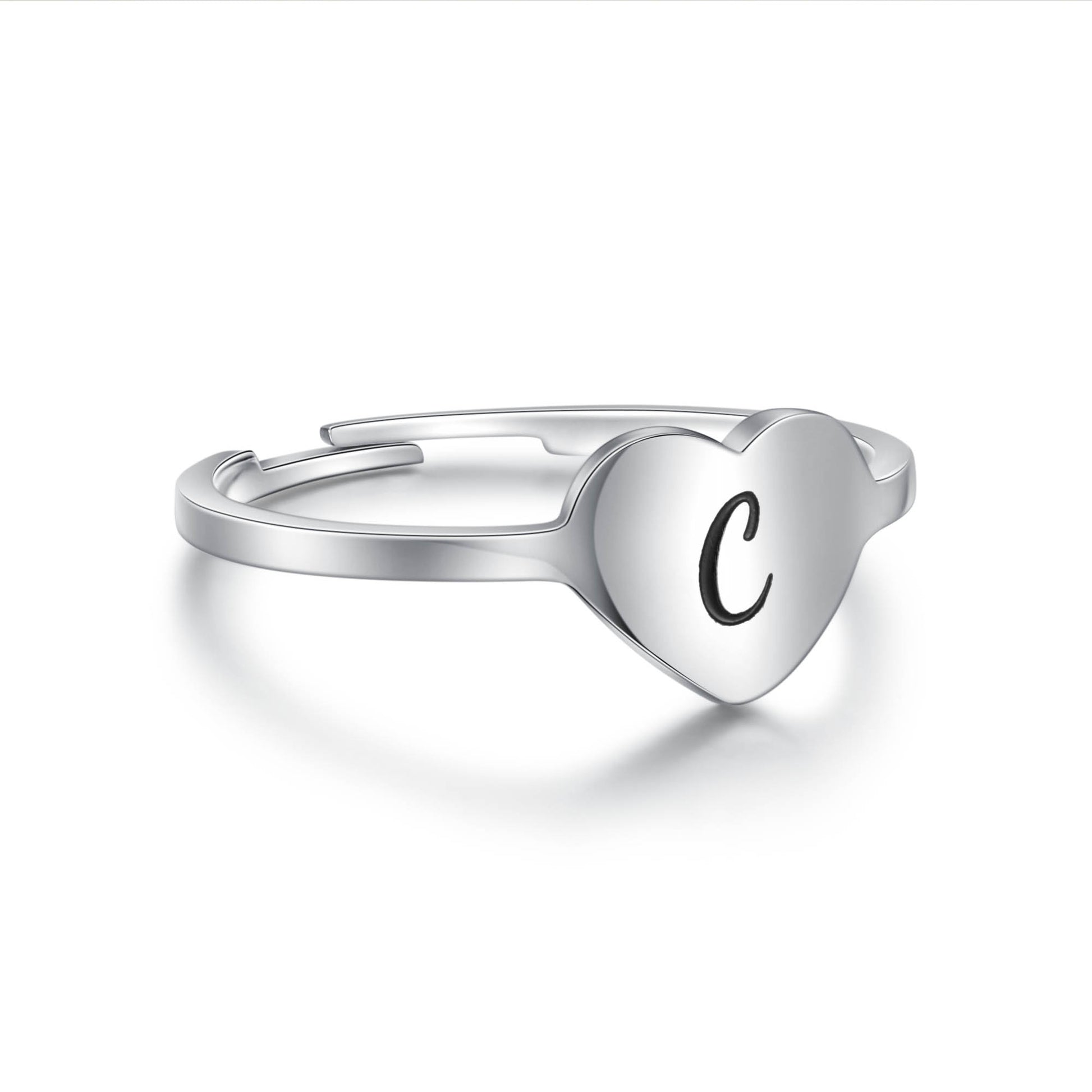 Anello Cuore Lettera in acciaio inox Personal - Brand Gioielli