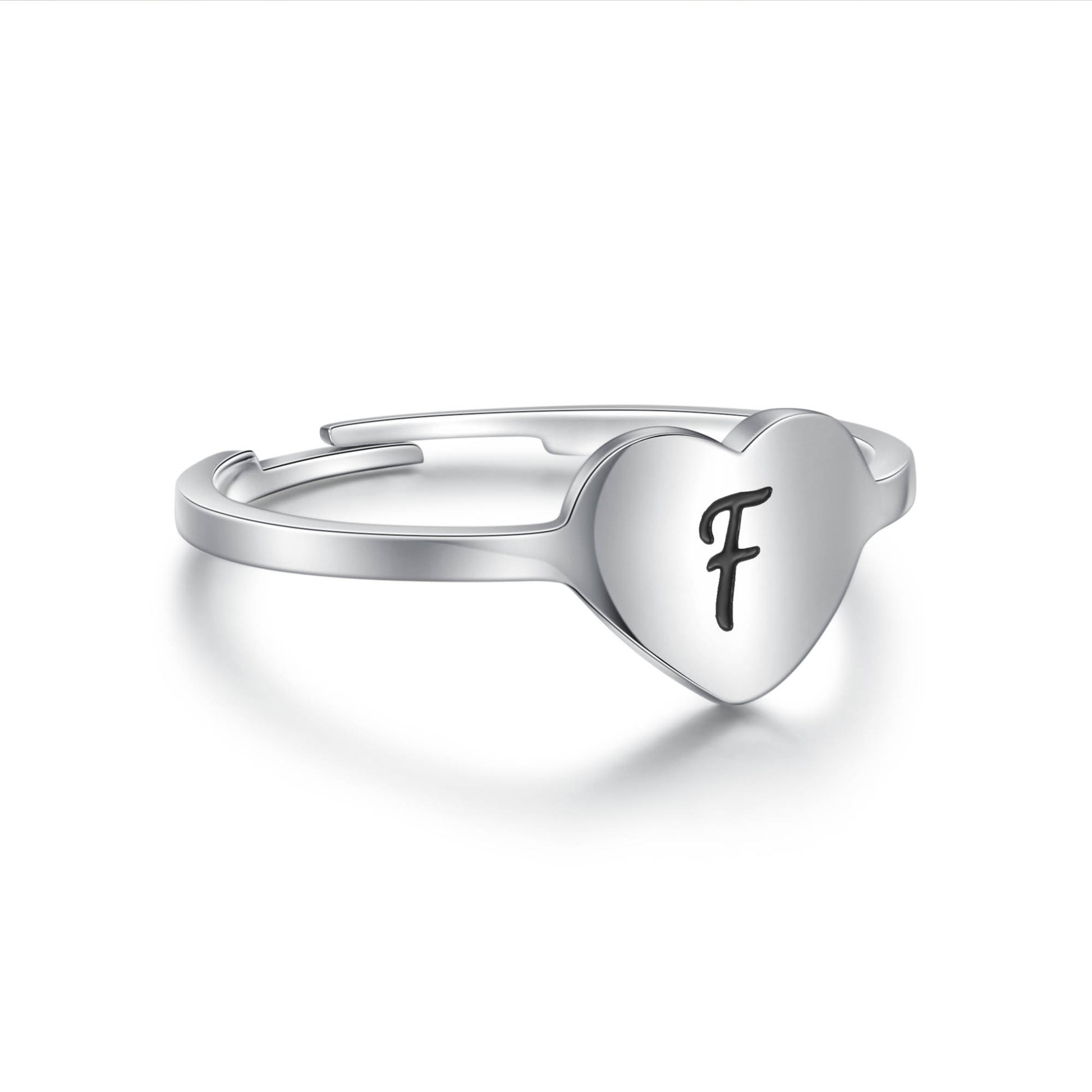 Anello Cuore Lettera in acciaio inox Personal - Brand Gioielli