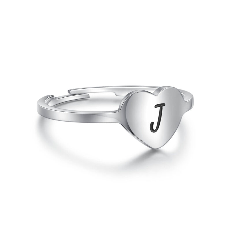 Anello Cuore Lettera in acciaio inox Personal - Brand Gioielli