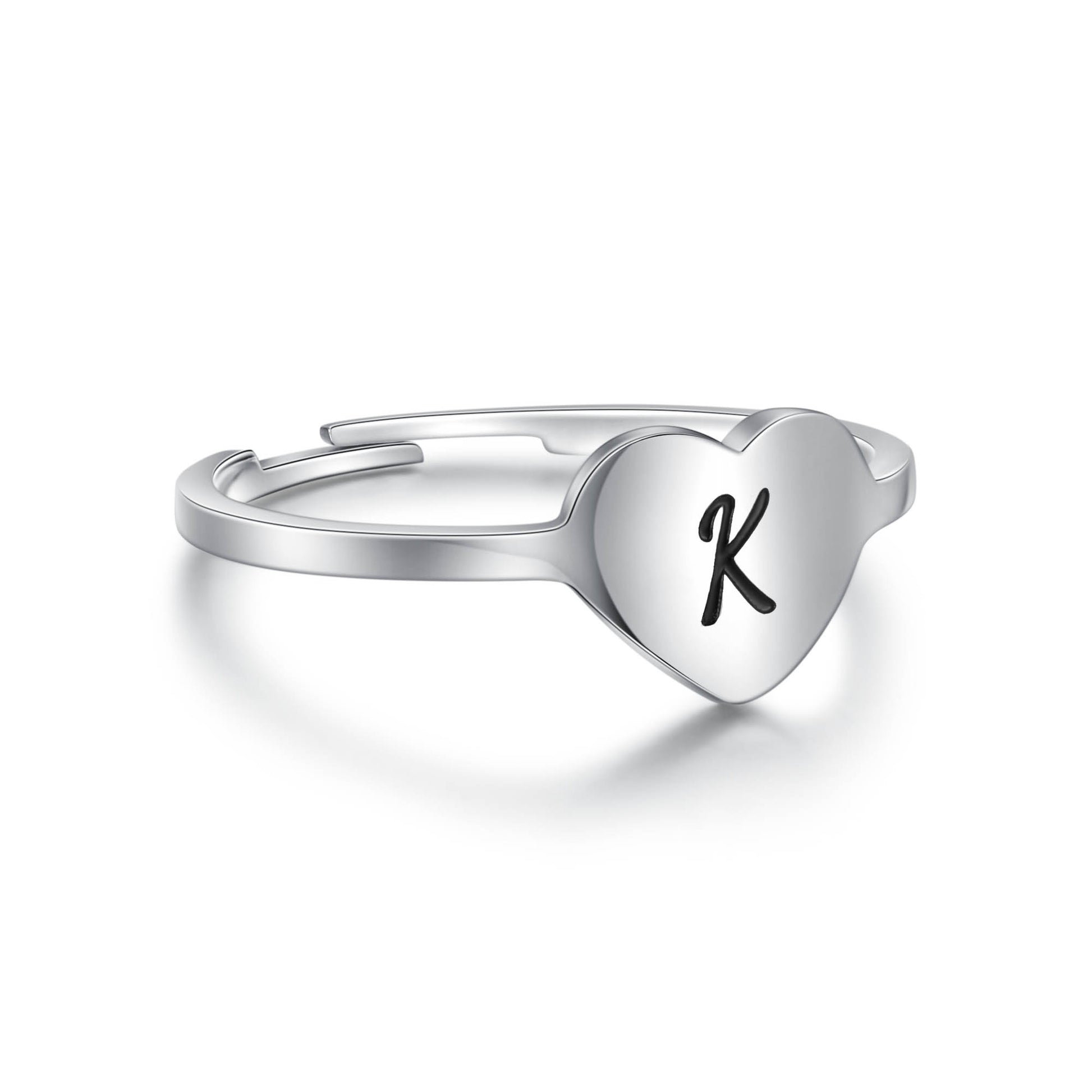 Anello Cuore Lettera in acciaio inox Personal - Brand Gioielli