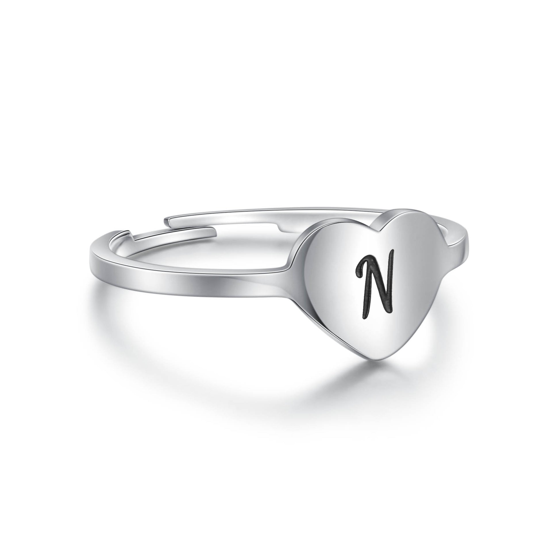 Anello Cuore Lettera in acciaio inox Personal - Brand Gioielli