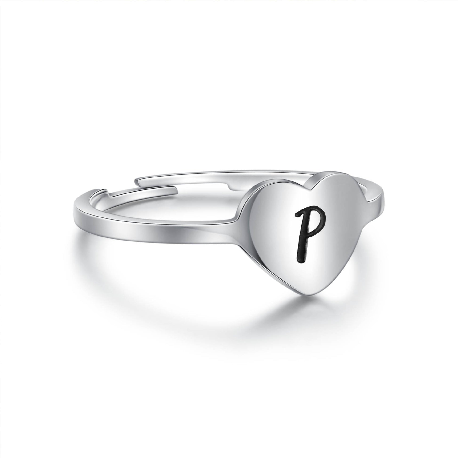 Anello Cuore Lettera in acciaio inox Personal - Brand Gioielli