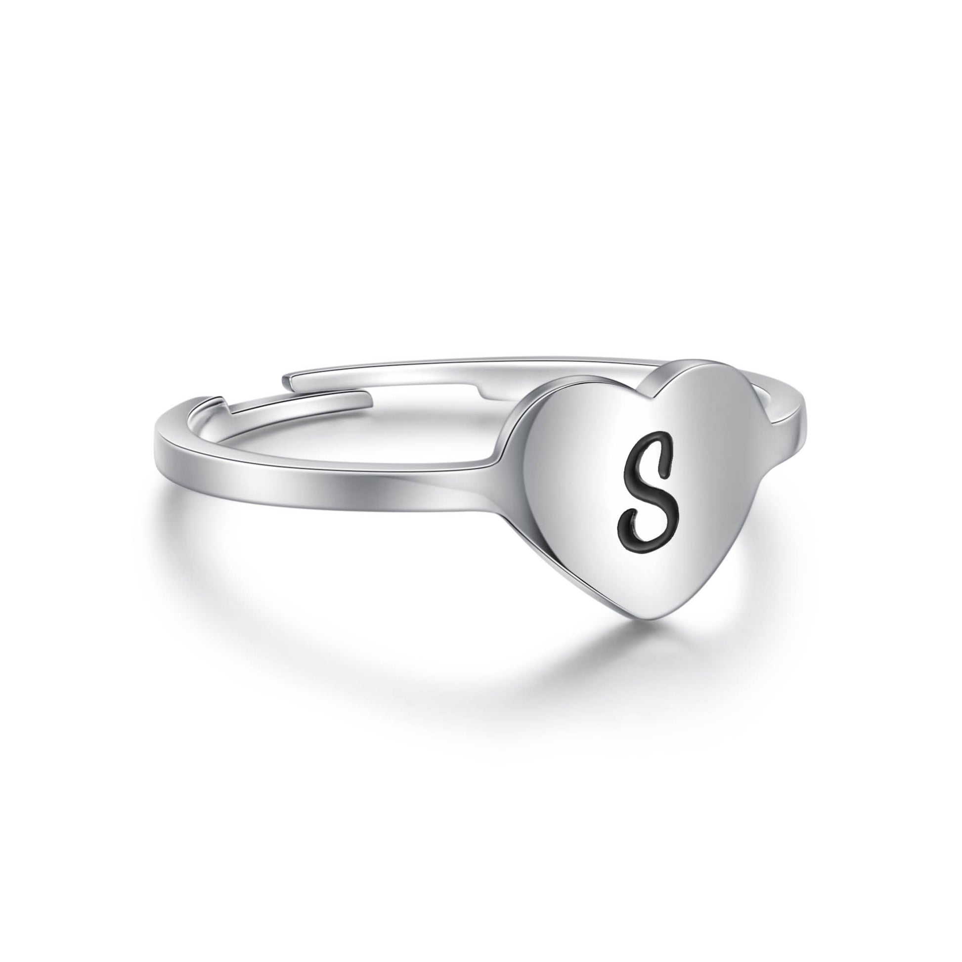 Anello Cuore Lettera in acciaio inox Personal - Brand Gioielli
