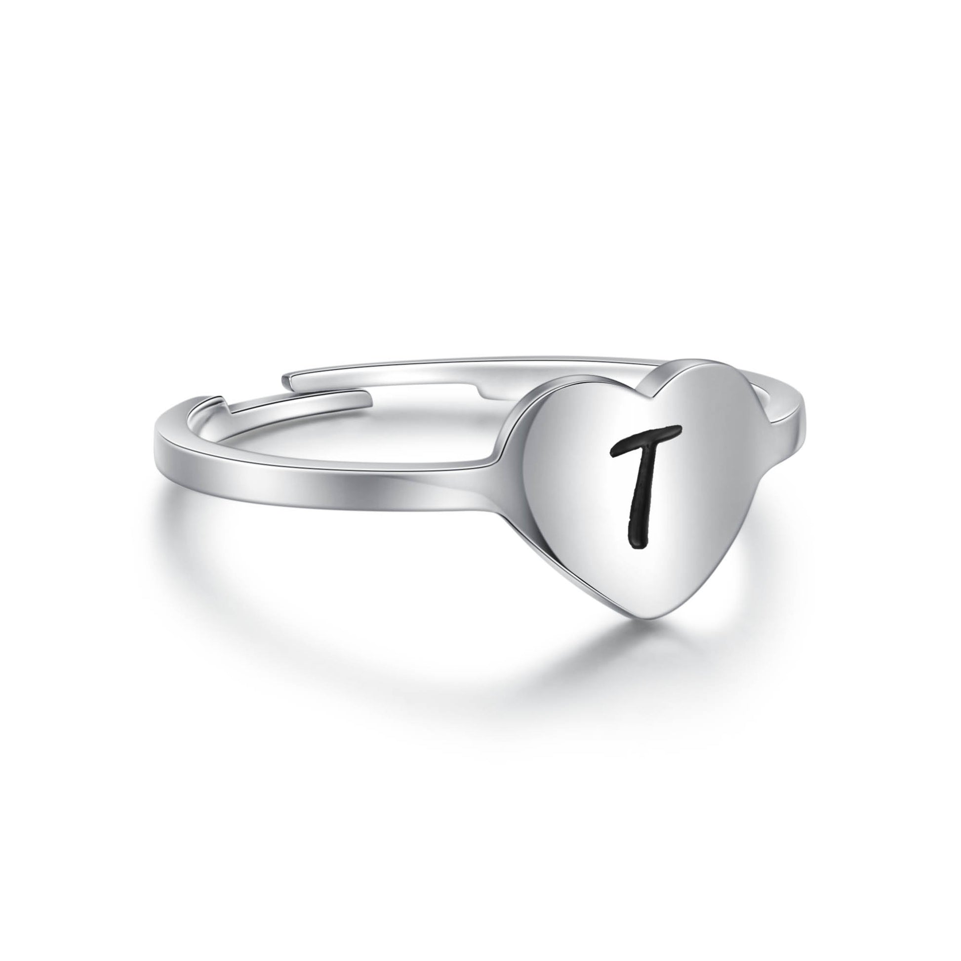 Anello Cuore Lettera in acciaio inox Personal - Brand Gioielli