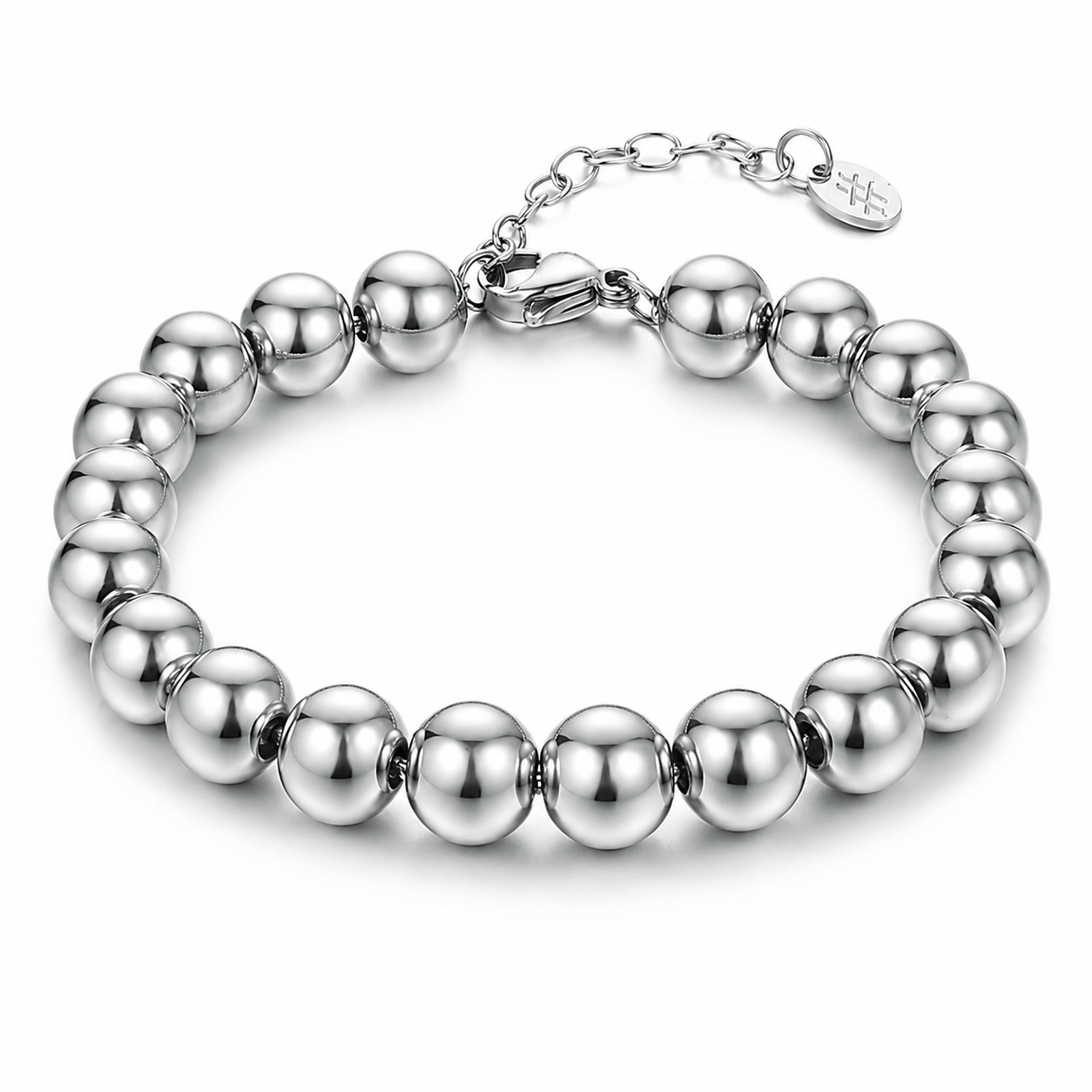 Bracciale Bracciale Sfere XL 10mm in acciaio inox Personal - Brand Gioielli
