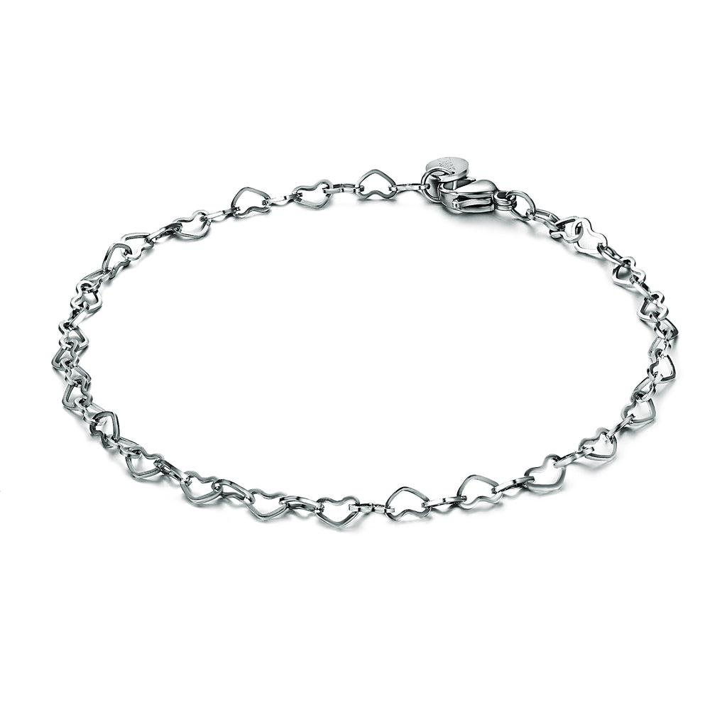 Bracciale Catena Cuori in acciaio inox Personal - Brand Gioielli