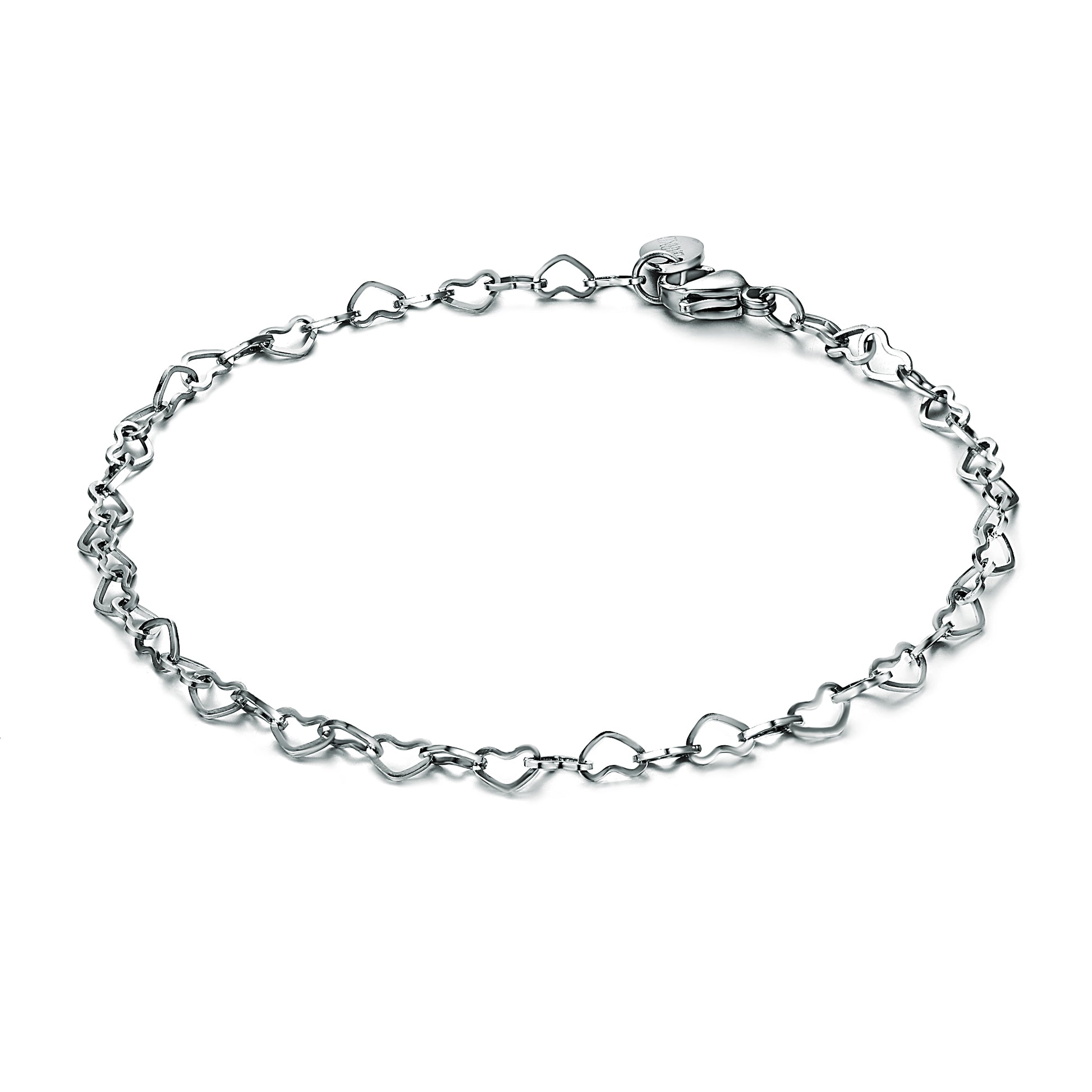 Bracciale Catena Cuori in acciaio inox Personal - Brand Gioielli