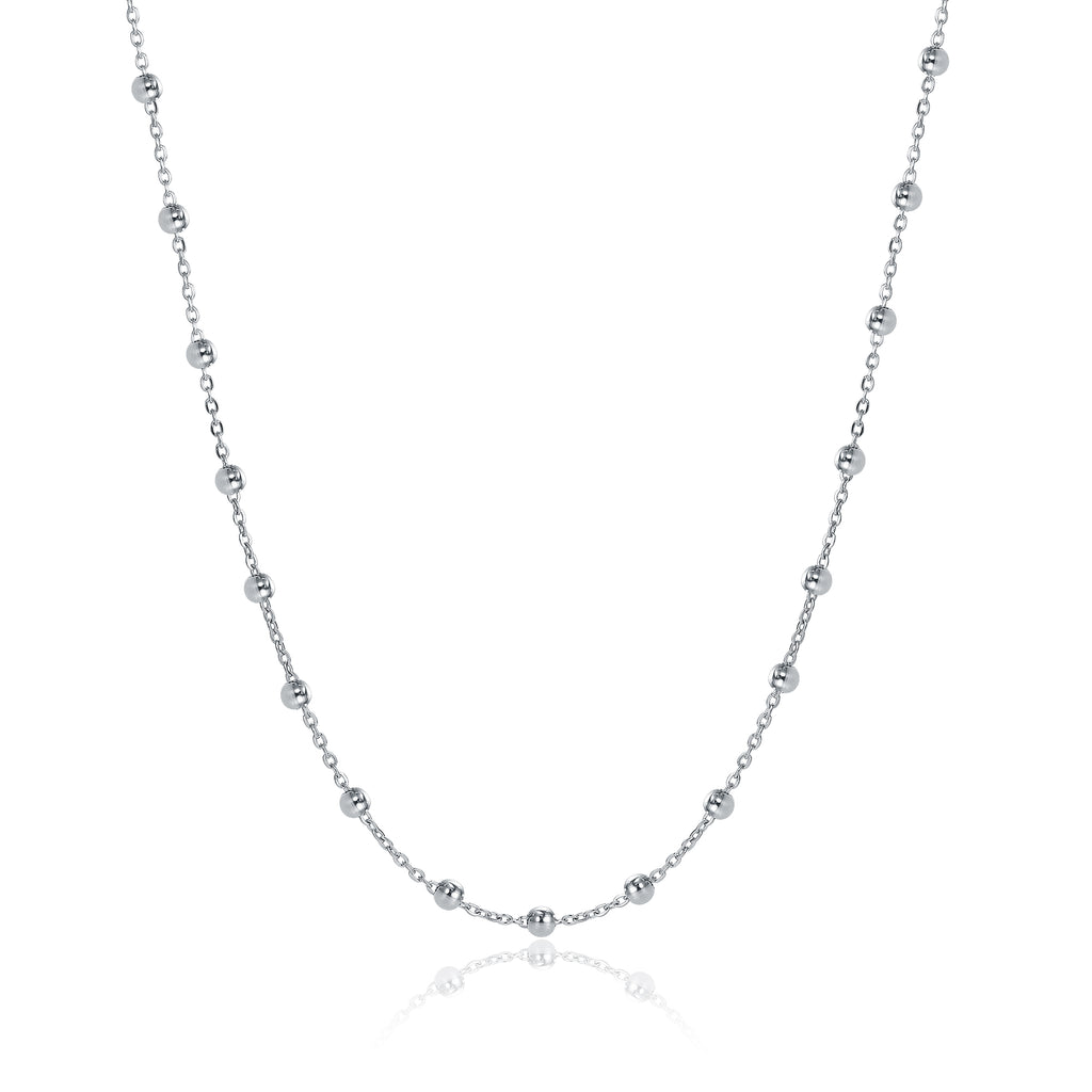 Collana Catena Sfere 4mm distanti 1.5cm da 100cm in acciaio inox Vita - Brand Gioielli