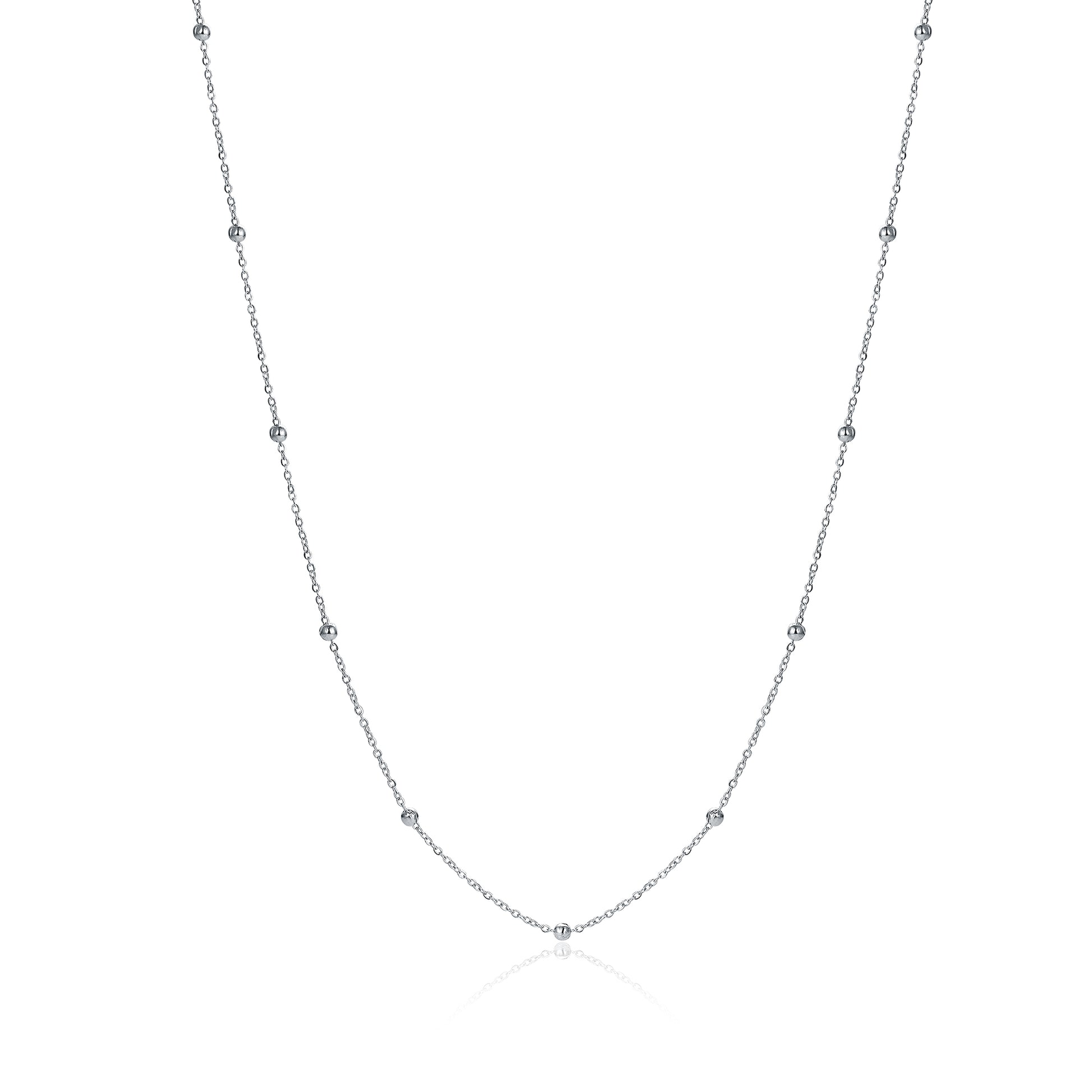 Collana Catena Sfere 3mm distanziate 3cm Vita da 100cm in acciaio inox - Brand Gioielli