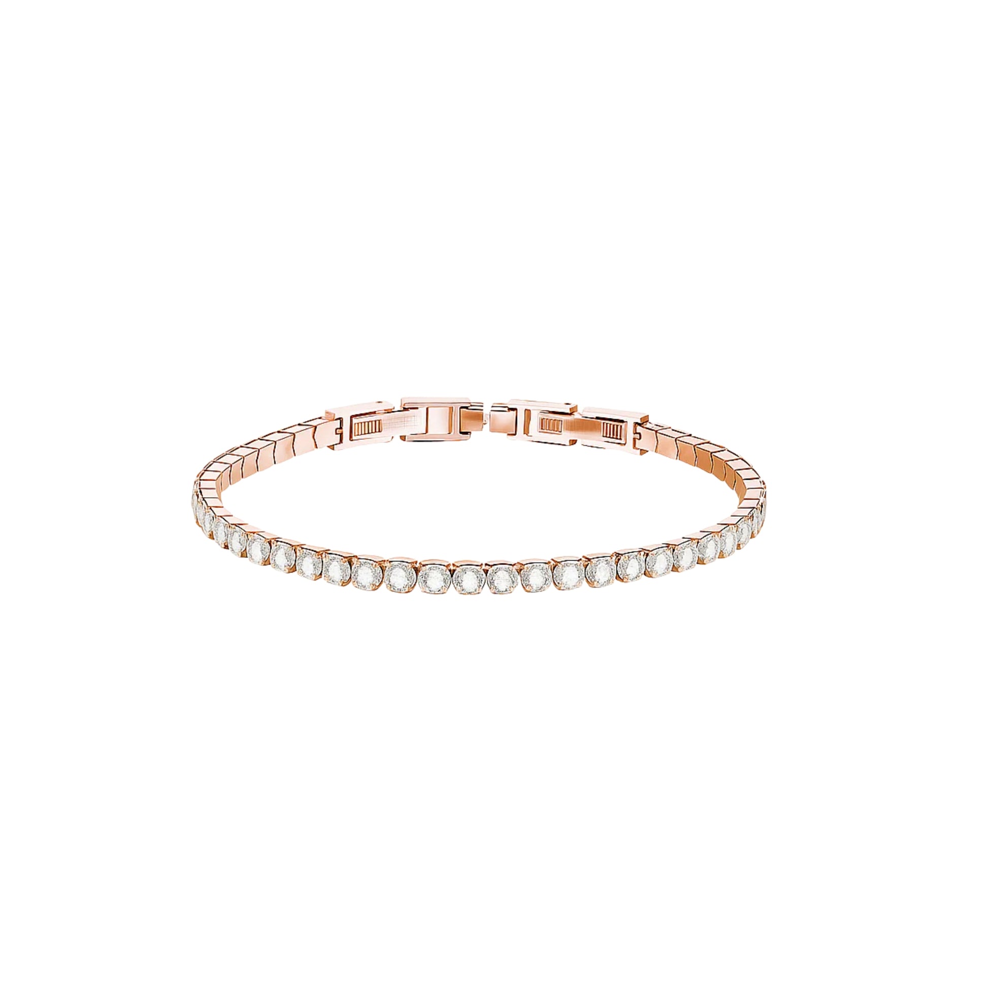 Bracciale Tennis Base Oro Rosa chiusura a scatto - Les Folies