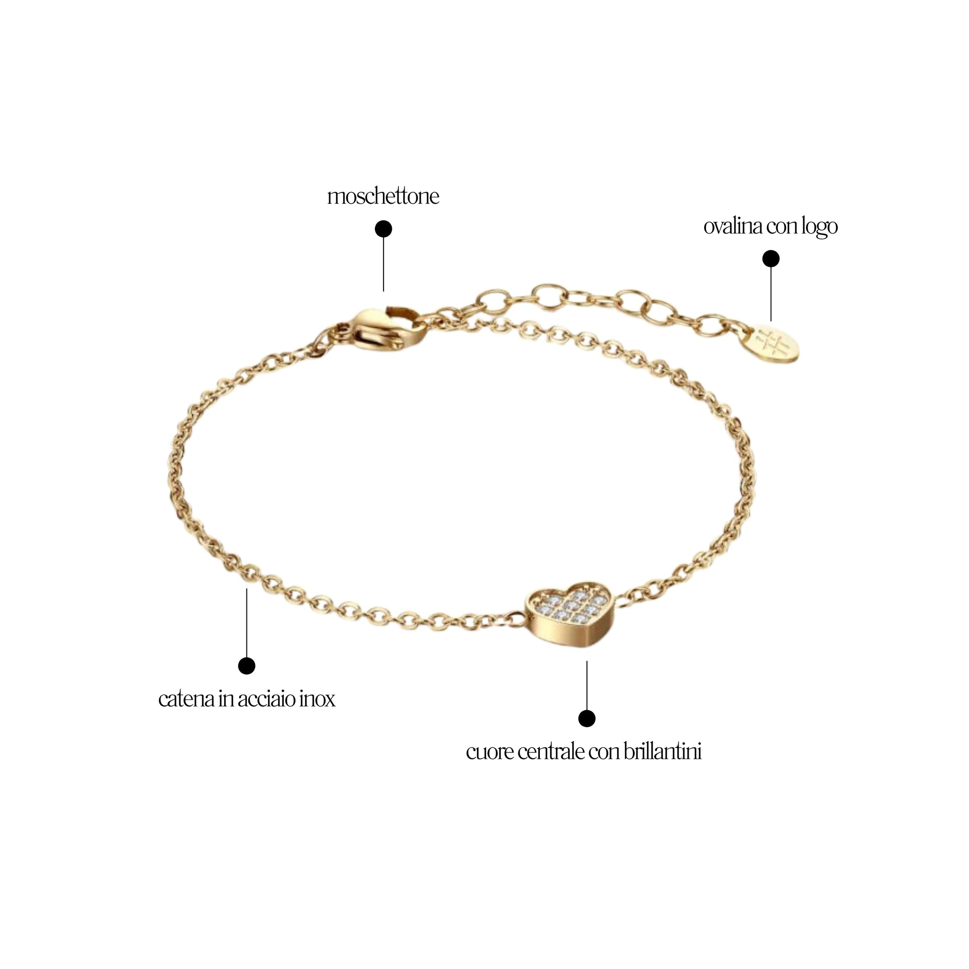 Bracciale Cuore Passante - Brand Gioielli