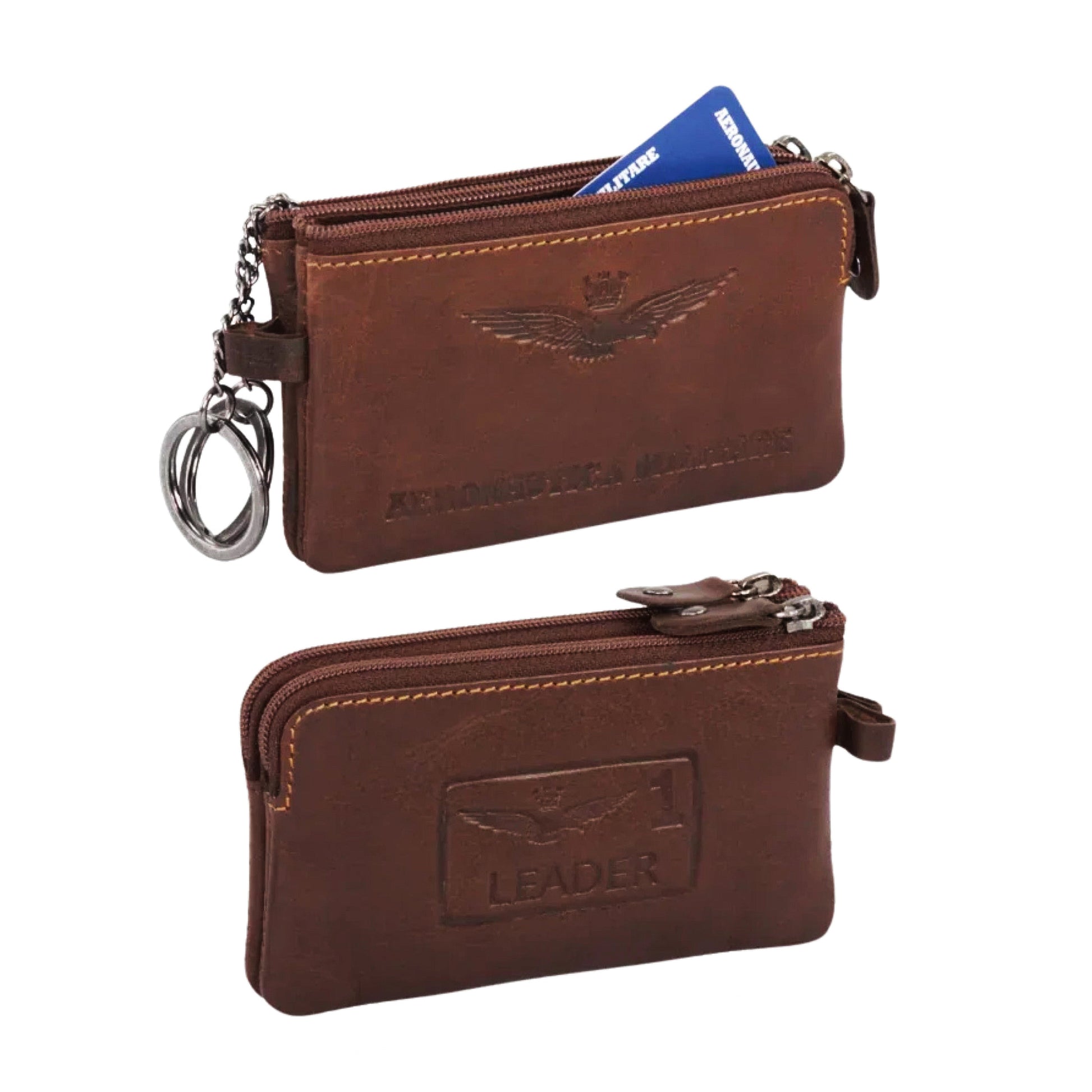 Portachiavi Aeronautica Militare AM248 New Eagle in Vera Pelle