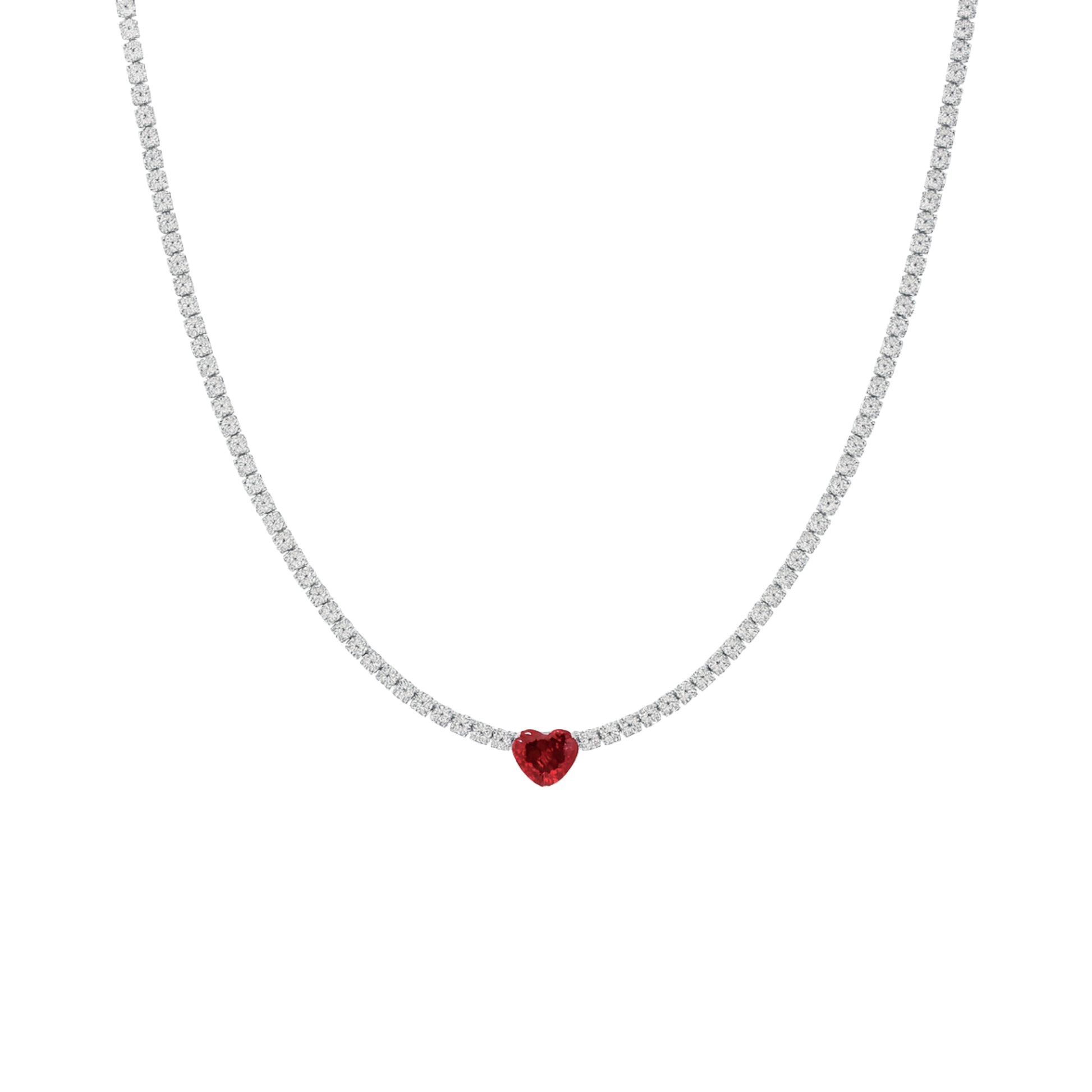 Collana Tennis Cuore in Acciaio Inox - Brand Gioielli