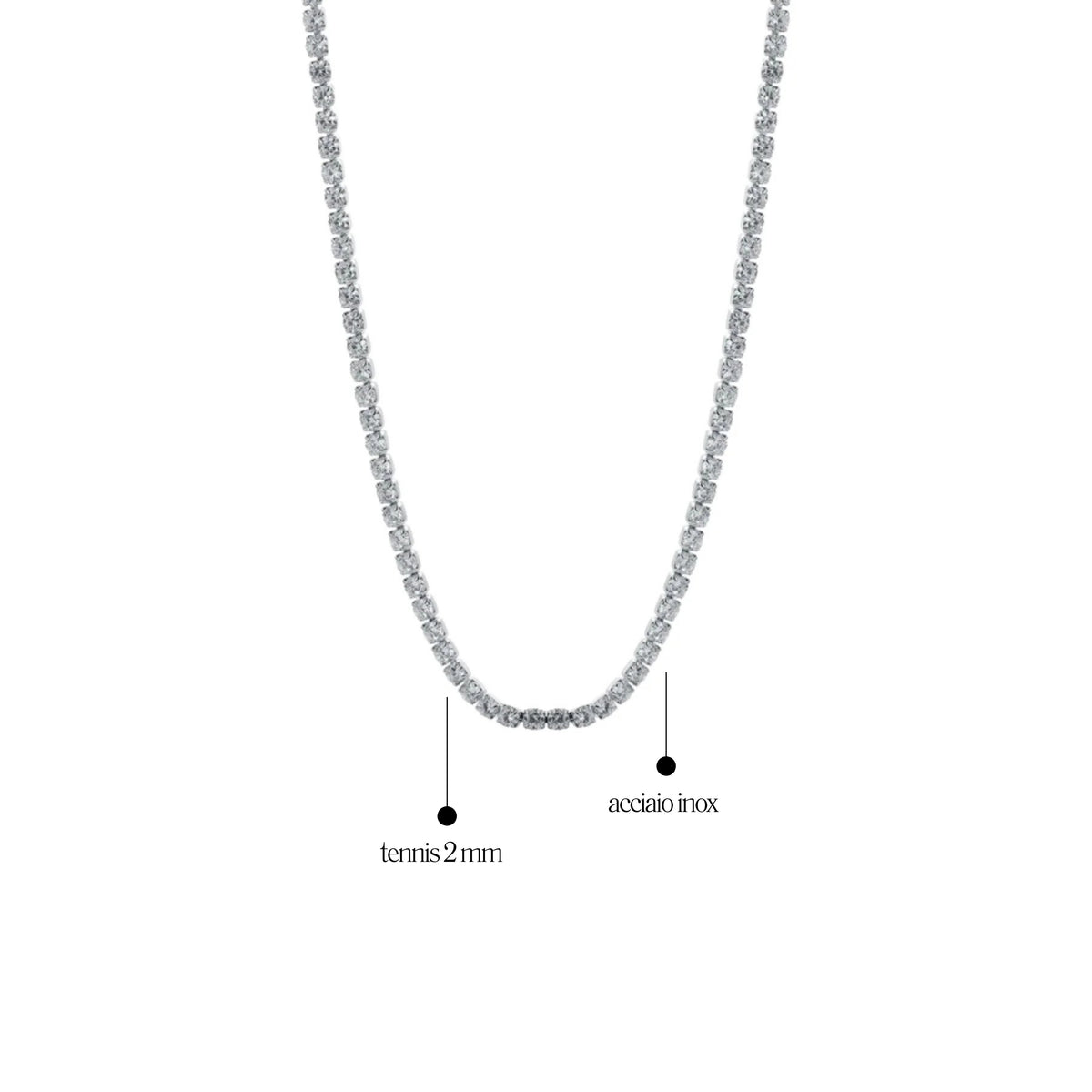 Collana Tennis 2mm - Les folies