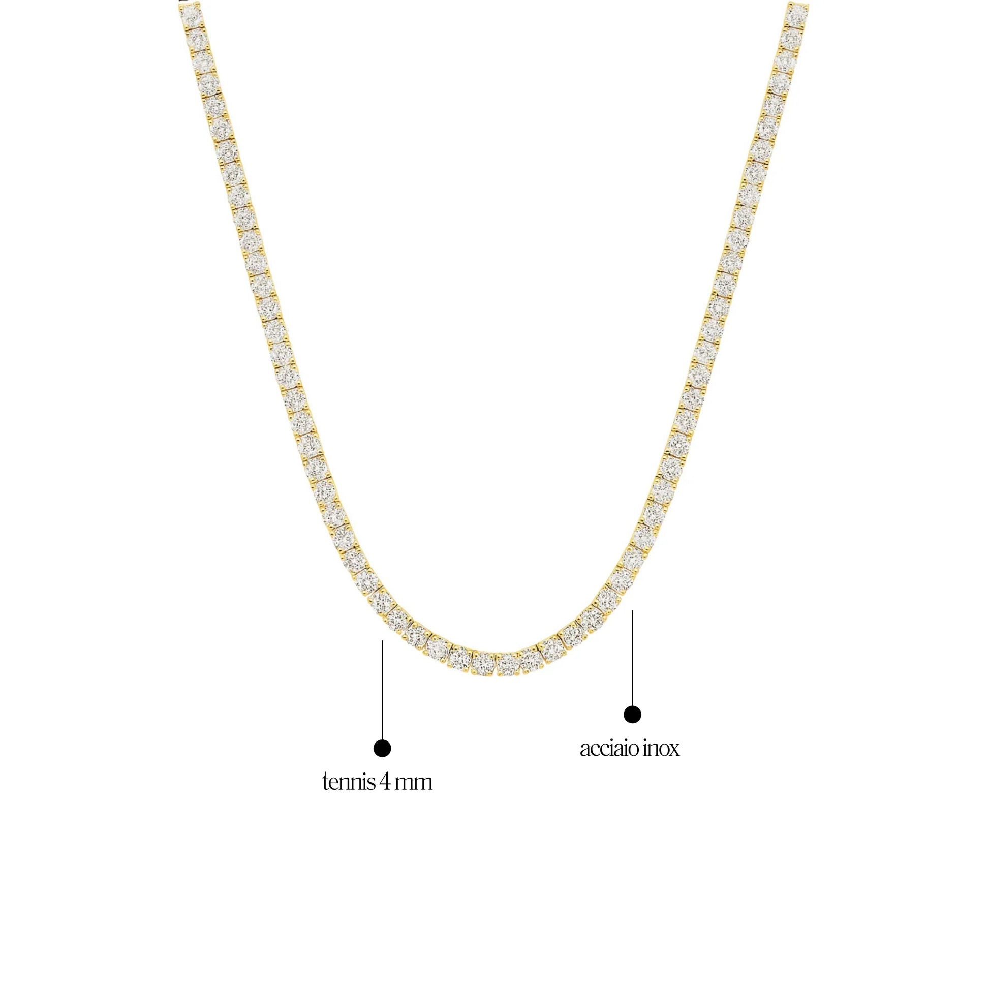 Collana Tennis 4mm - Les folies