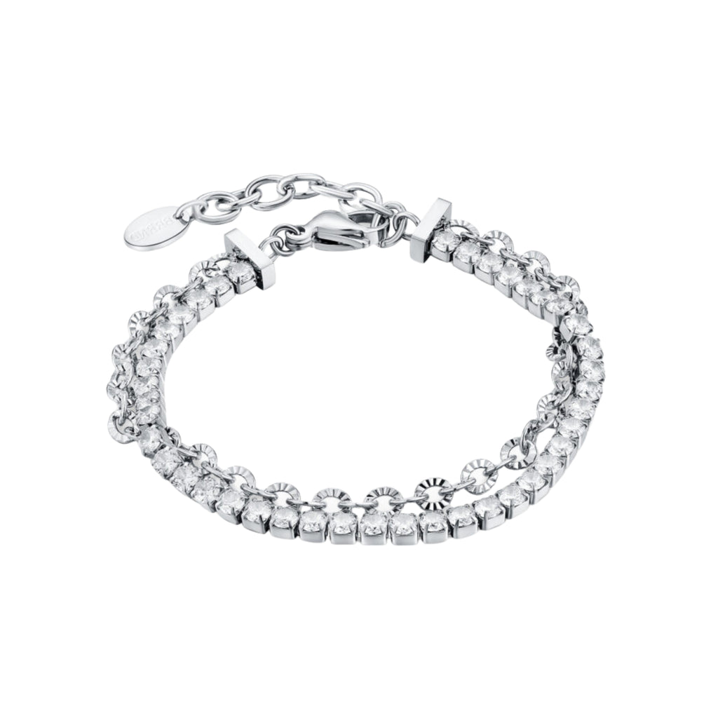 Bracciale Tennis Catena Flower Acciaio Inox - Brand