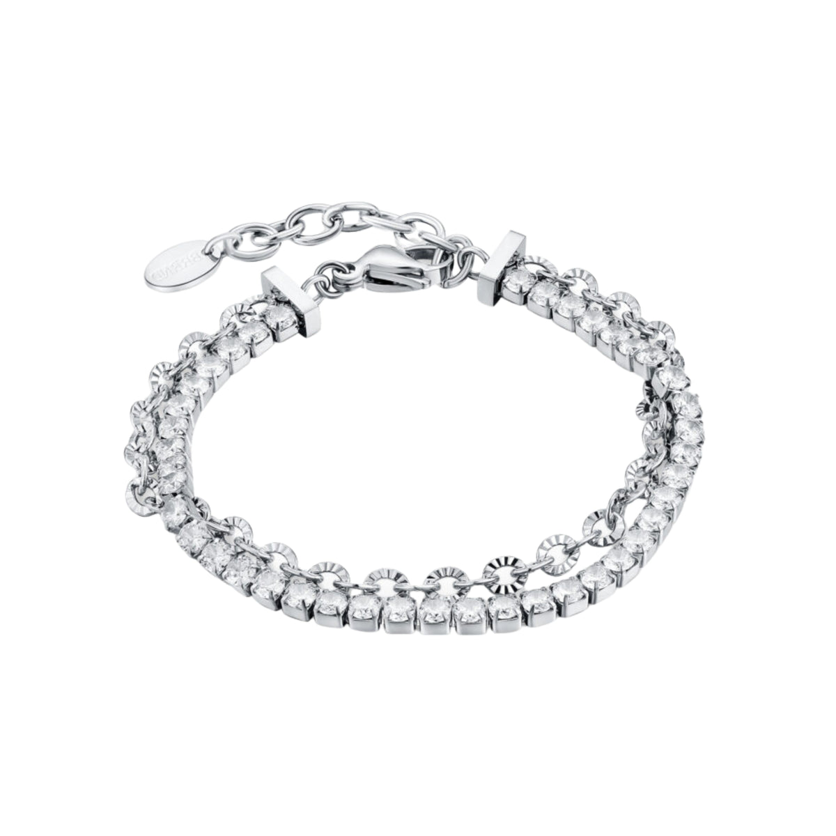 Bracciale Tennis Catena Flower Acciaio Inox - Brand
