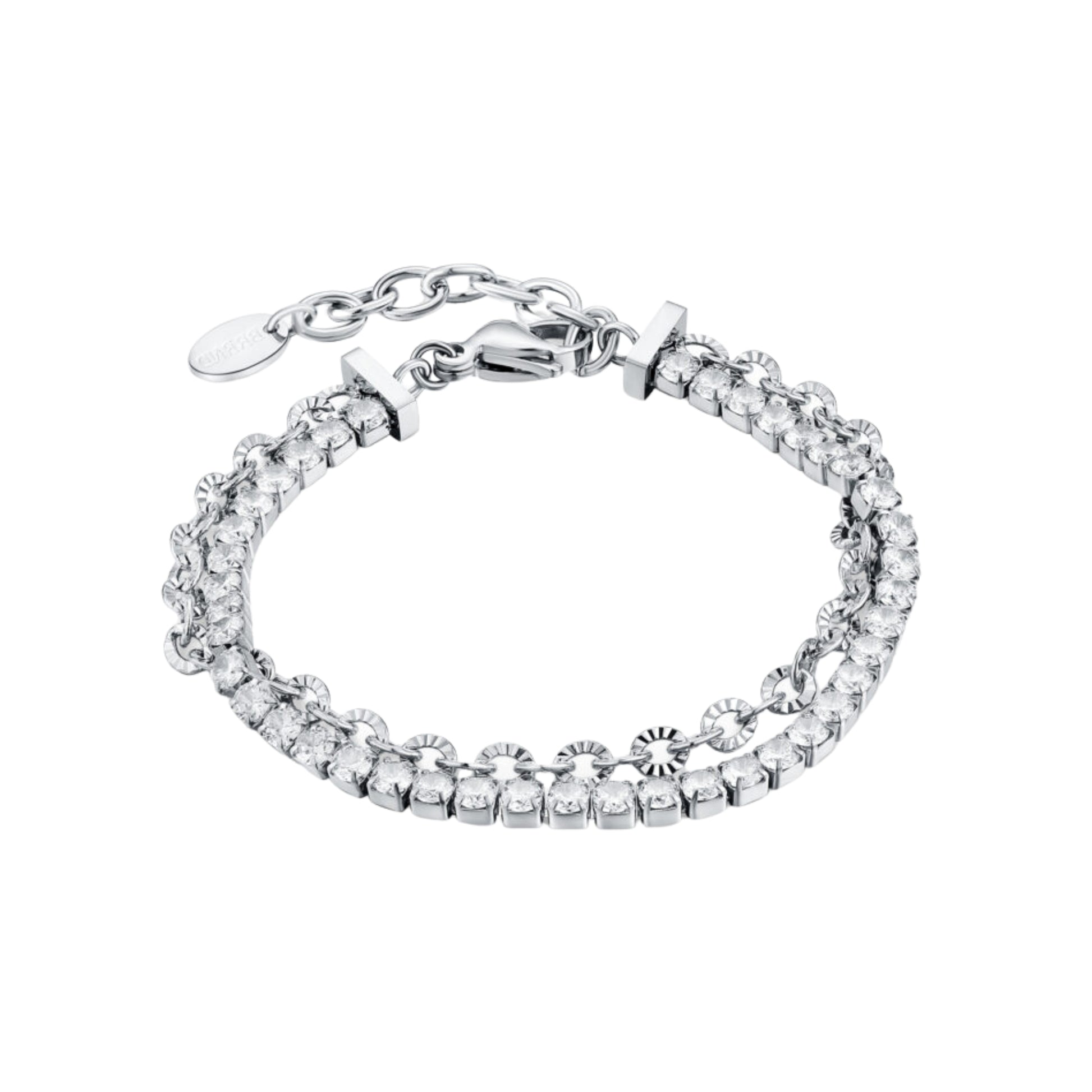 Bracciale Tennis Catena Flower_AcciaioInox "BRAND"