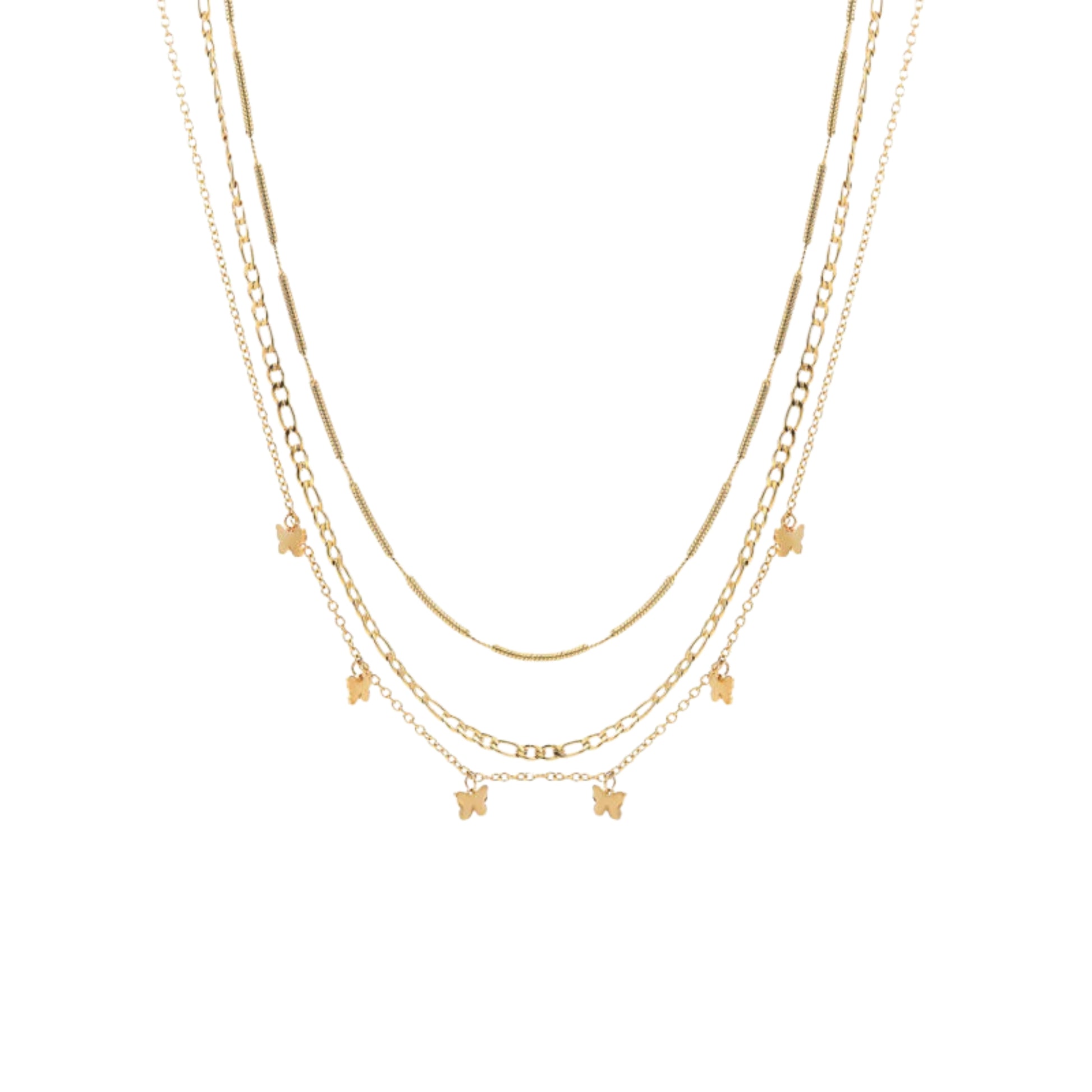 Collana Triplo Filo con farfalle Layers - Brand Gioielli