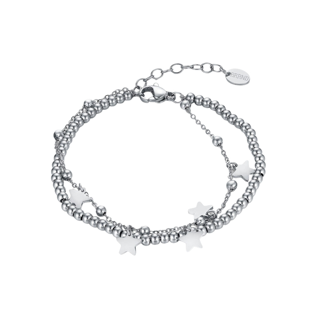 Bracciale Pallini con Stelle_AcciaioInox "BRAND"