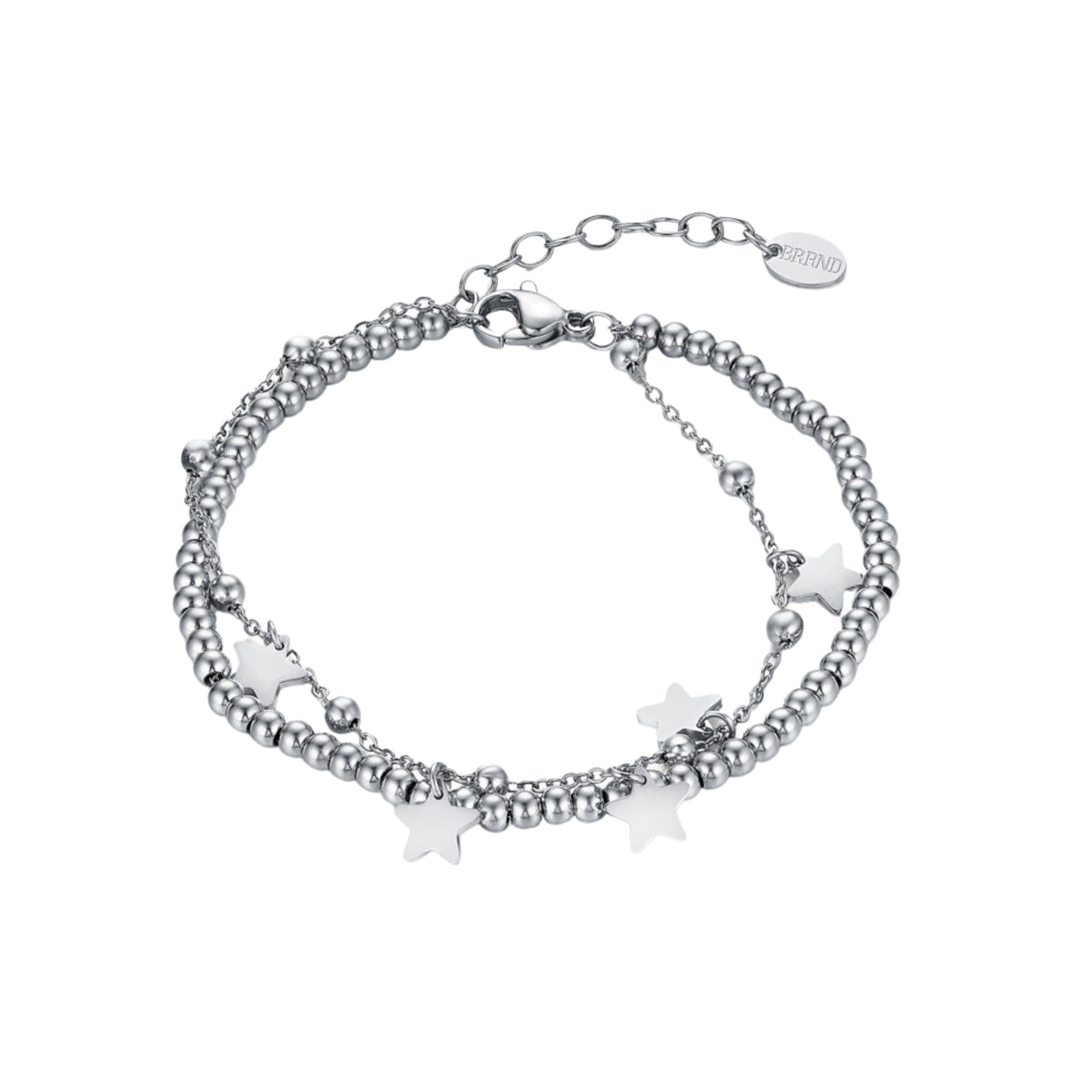 Bracciale Pallini con Stelle Acciaio Inox - Brand
