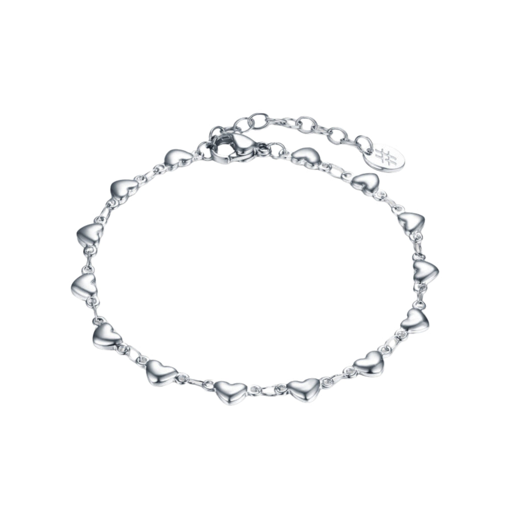 Bracciale Catena e Cuori Acciaio Inox - Brand