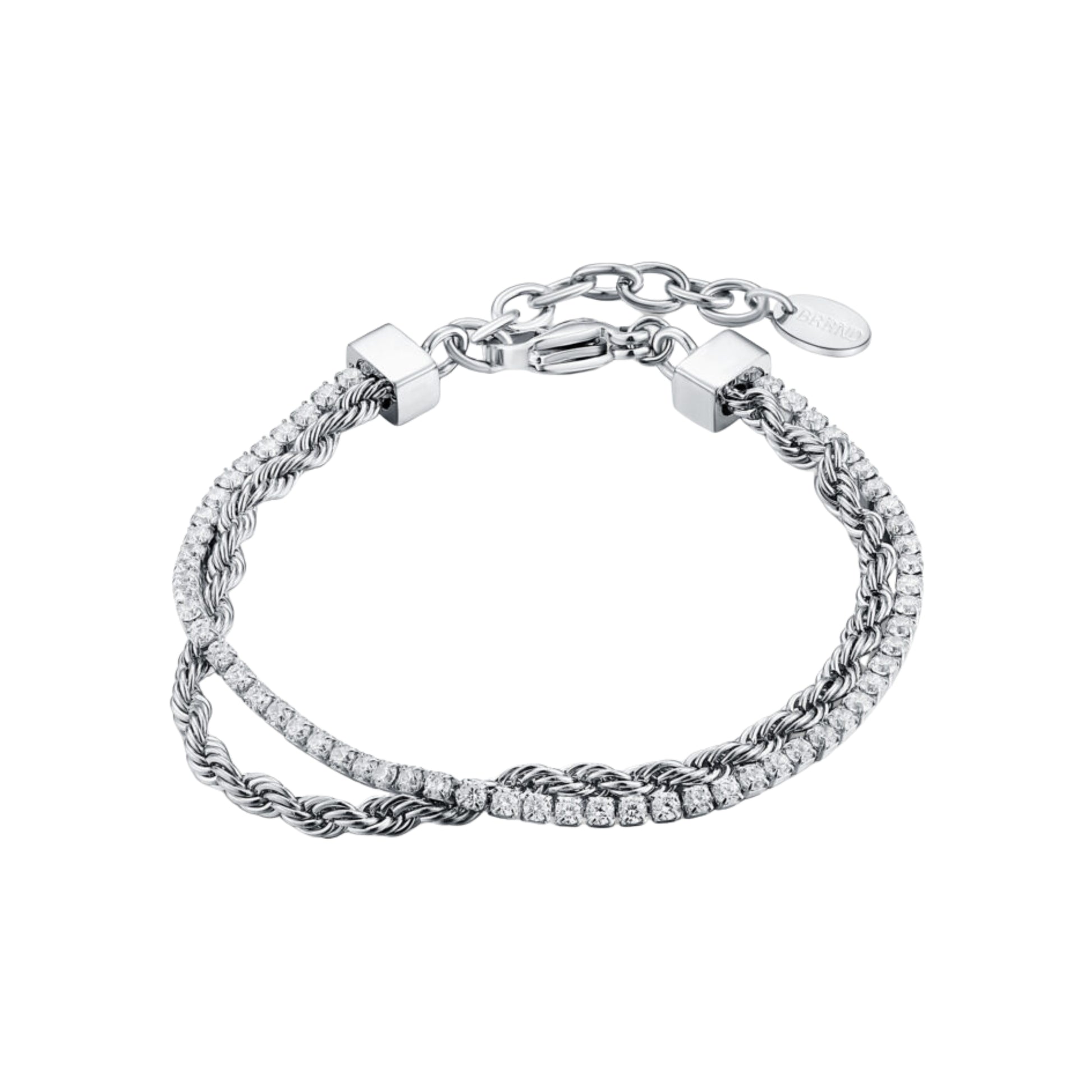 Bracciale Tennis Catena Corda_AcciaioInox "BRAND"