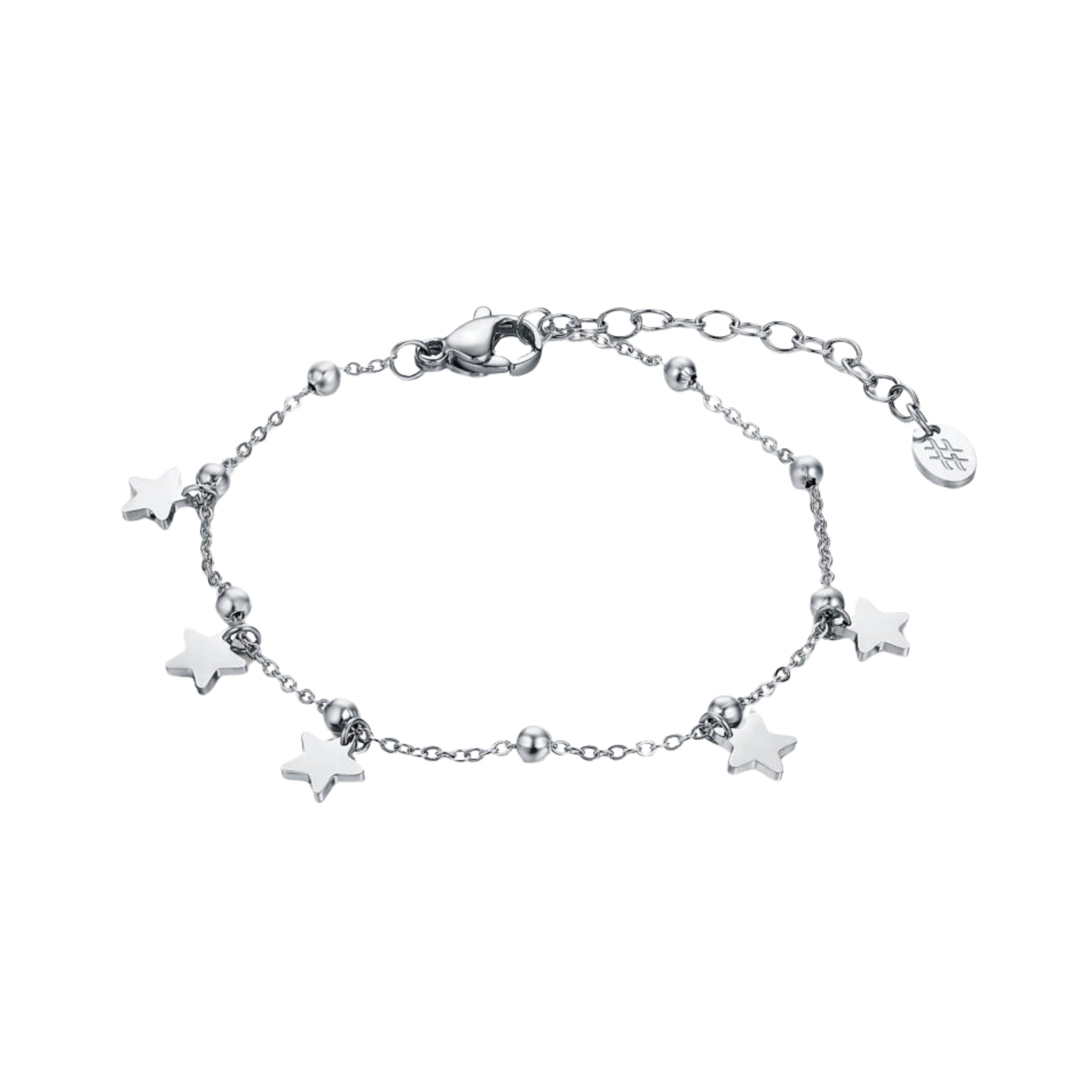 Bracciale Stelle e Perline_AcciaioInox "BRAND"