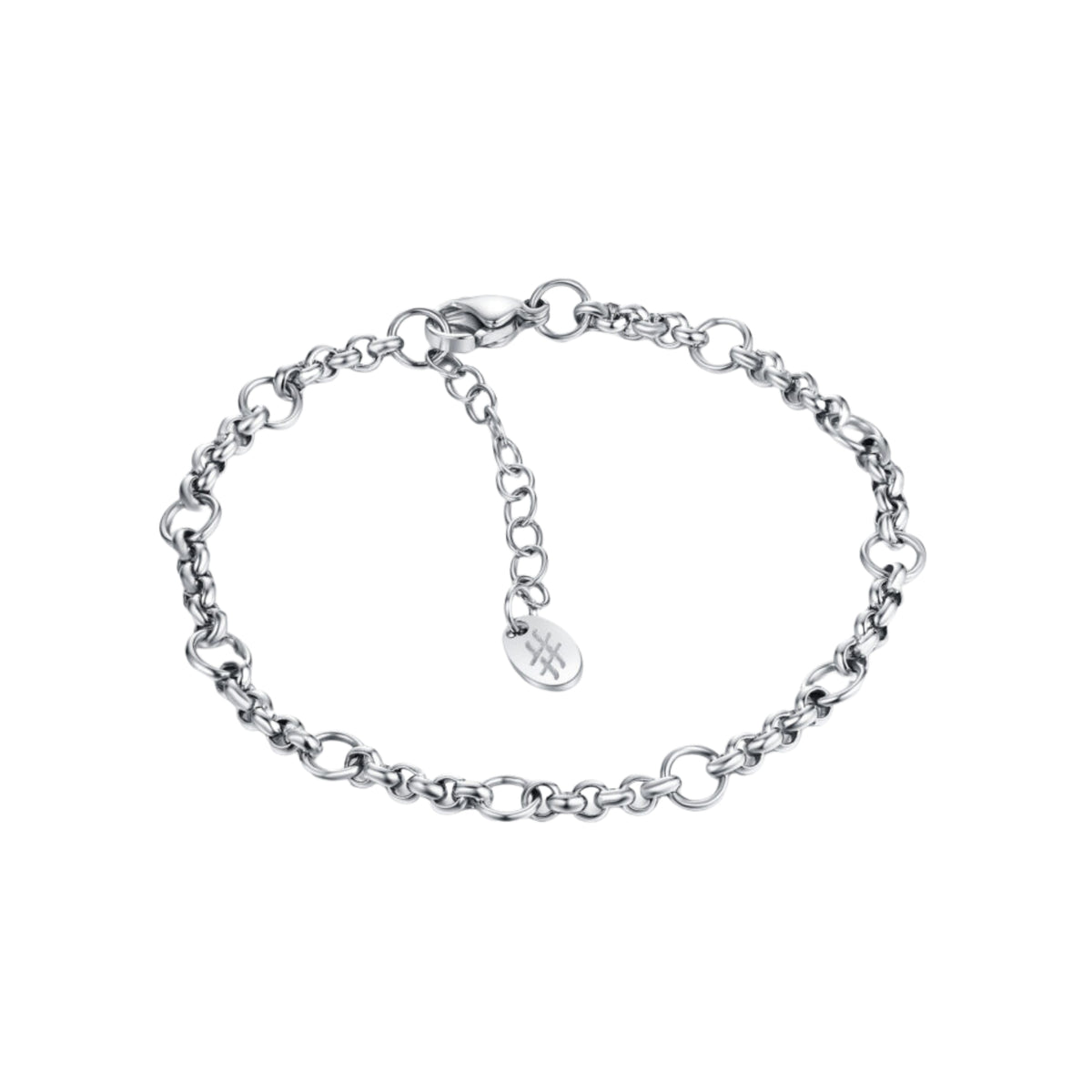 Rolo chain bracelet with rings