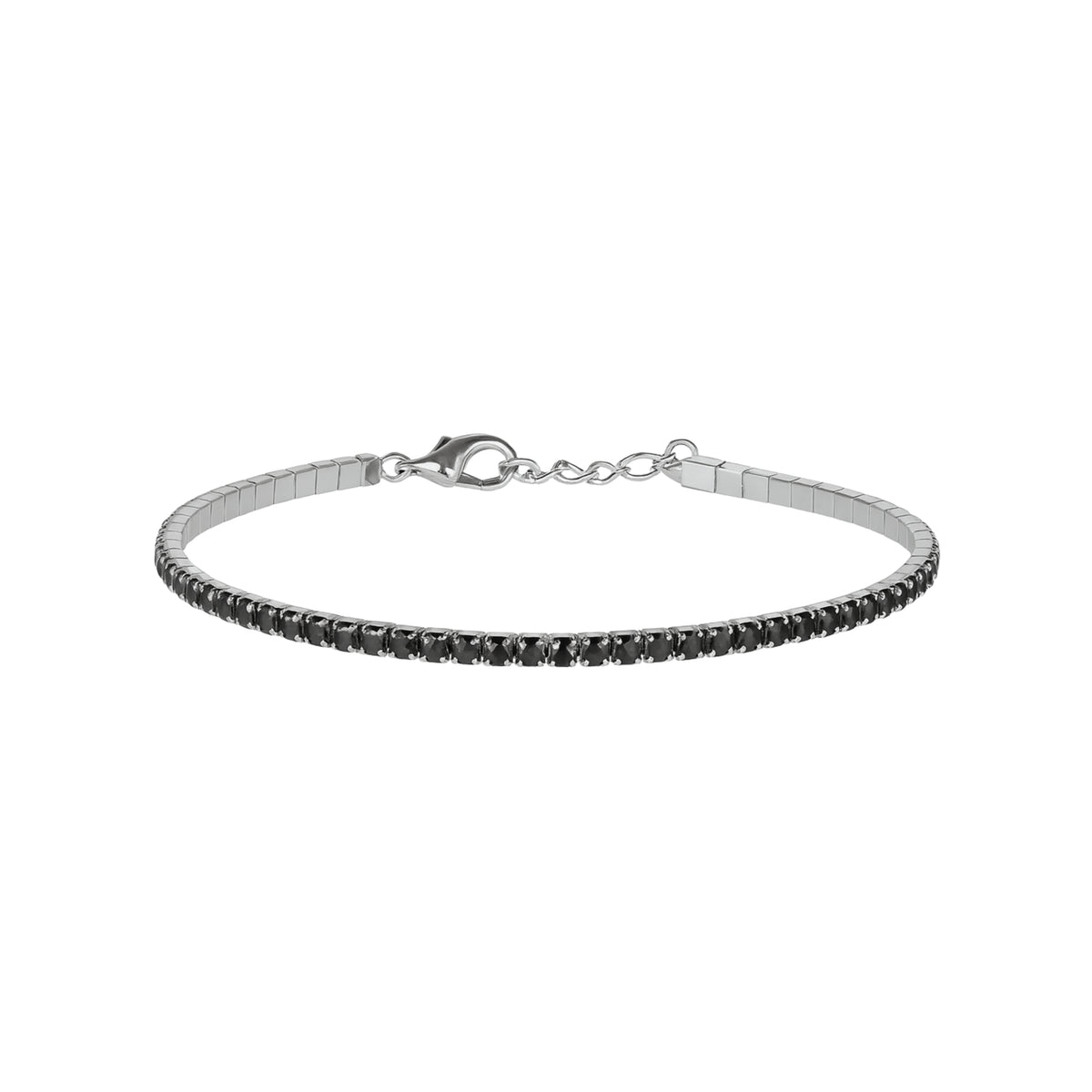 Black tennis bracelet in 925 silver