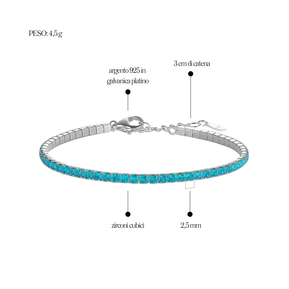 Bracciale Tennis_Argento 925 "CELESTE"