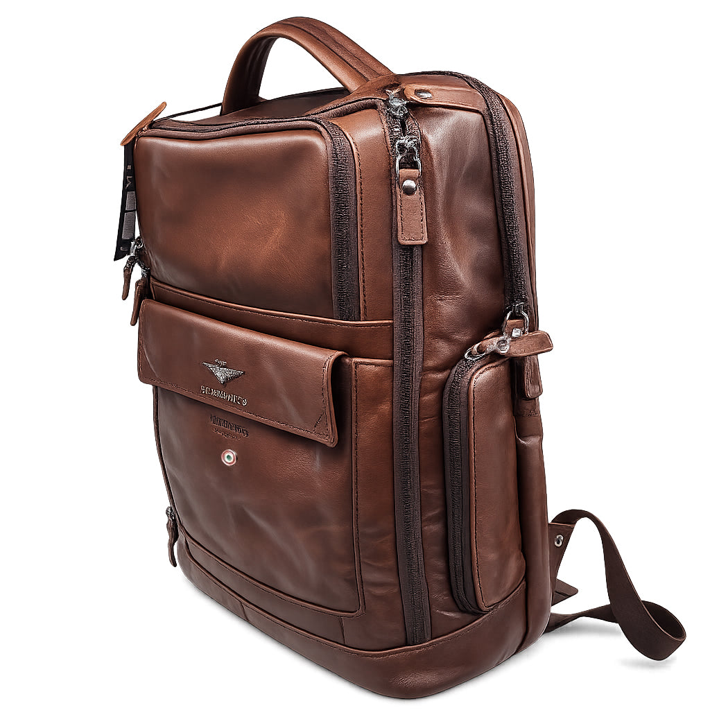 Zaino Porta PC Aeronautica Militare AM305 Vintage in Vera Pelle