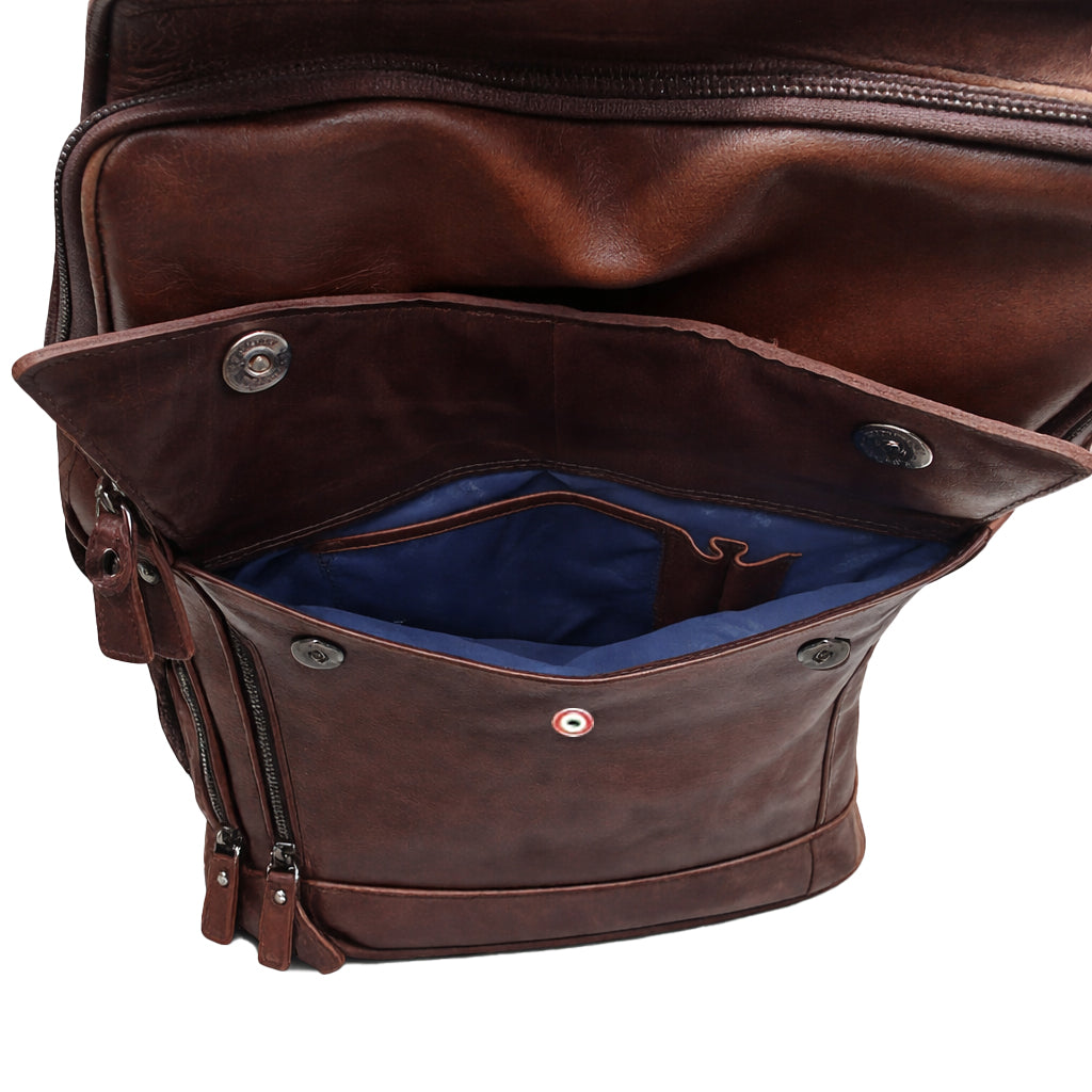 Zaino Porta PC Aeronautica Militare AM305 Vintage in Vera Pelle