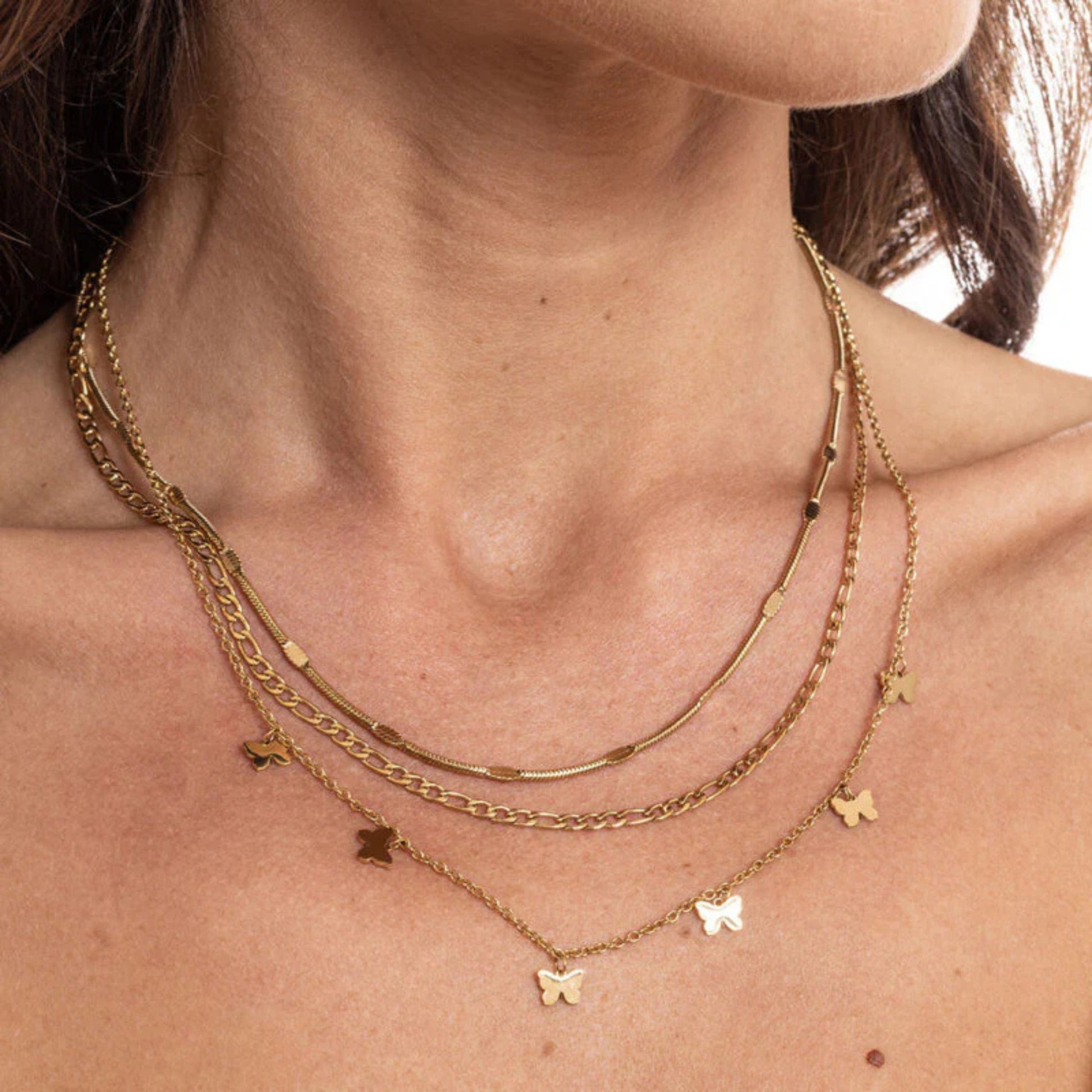 Collana Triplo Filo con farfalle Layers - Brand Gioielli