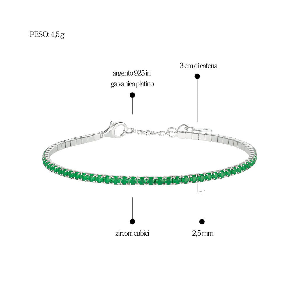 Bracciale Tennis_Argento 925 "VERDE"