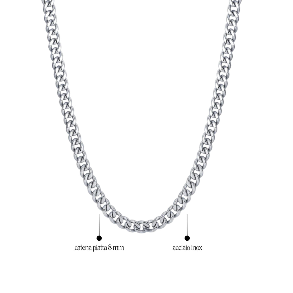 Collana Grumetta Piatta 8mm Urban - Brand GioiellI