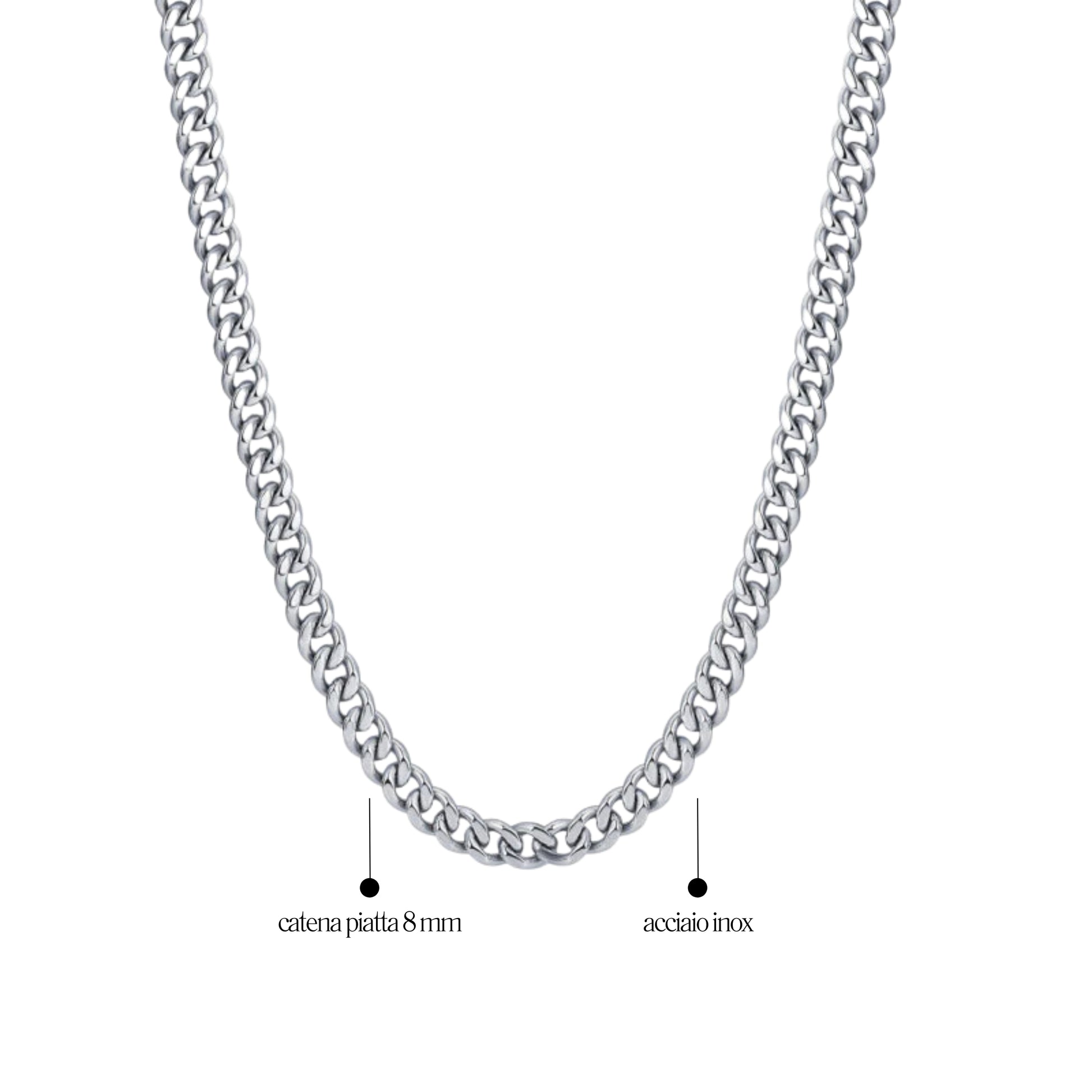 Collana Grumetta Piatta 8mm Urban - Brand GioiellI