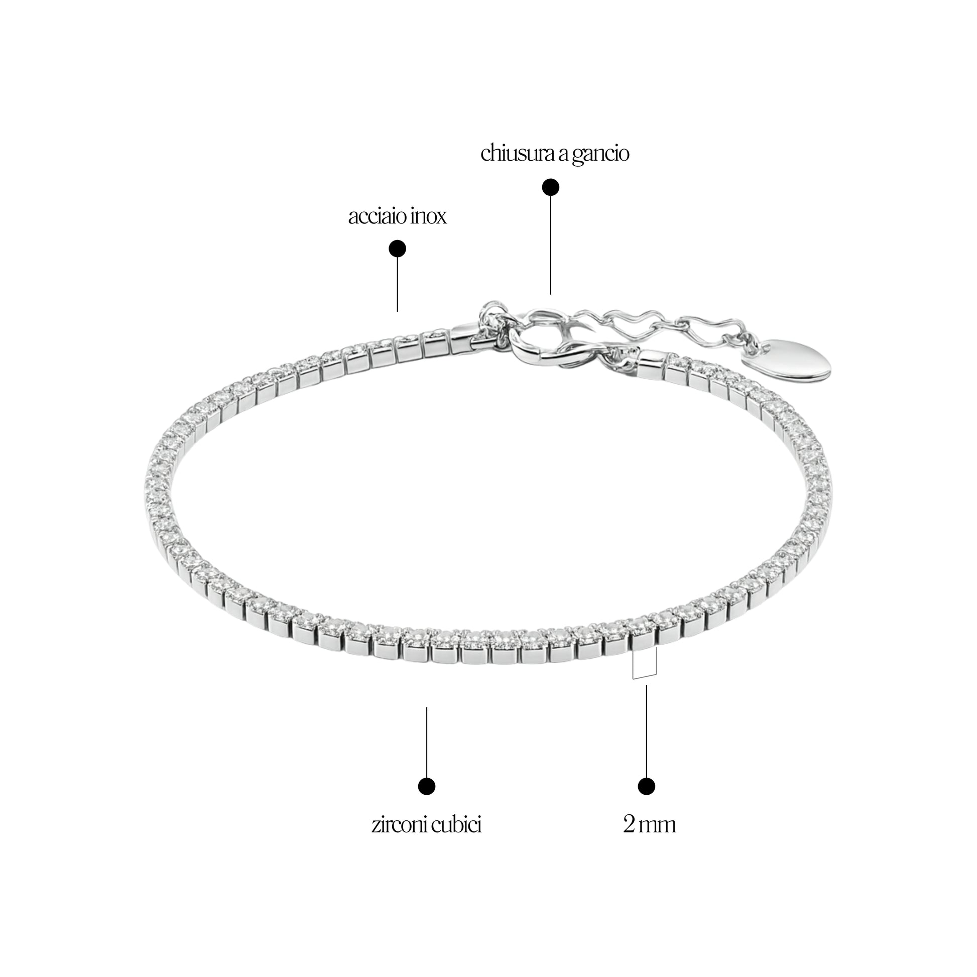 Bracciale Tennis_AcciaioInox "BRAND"