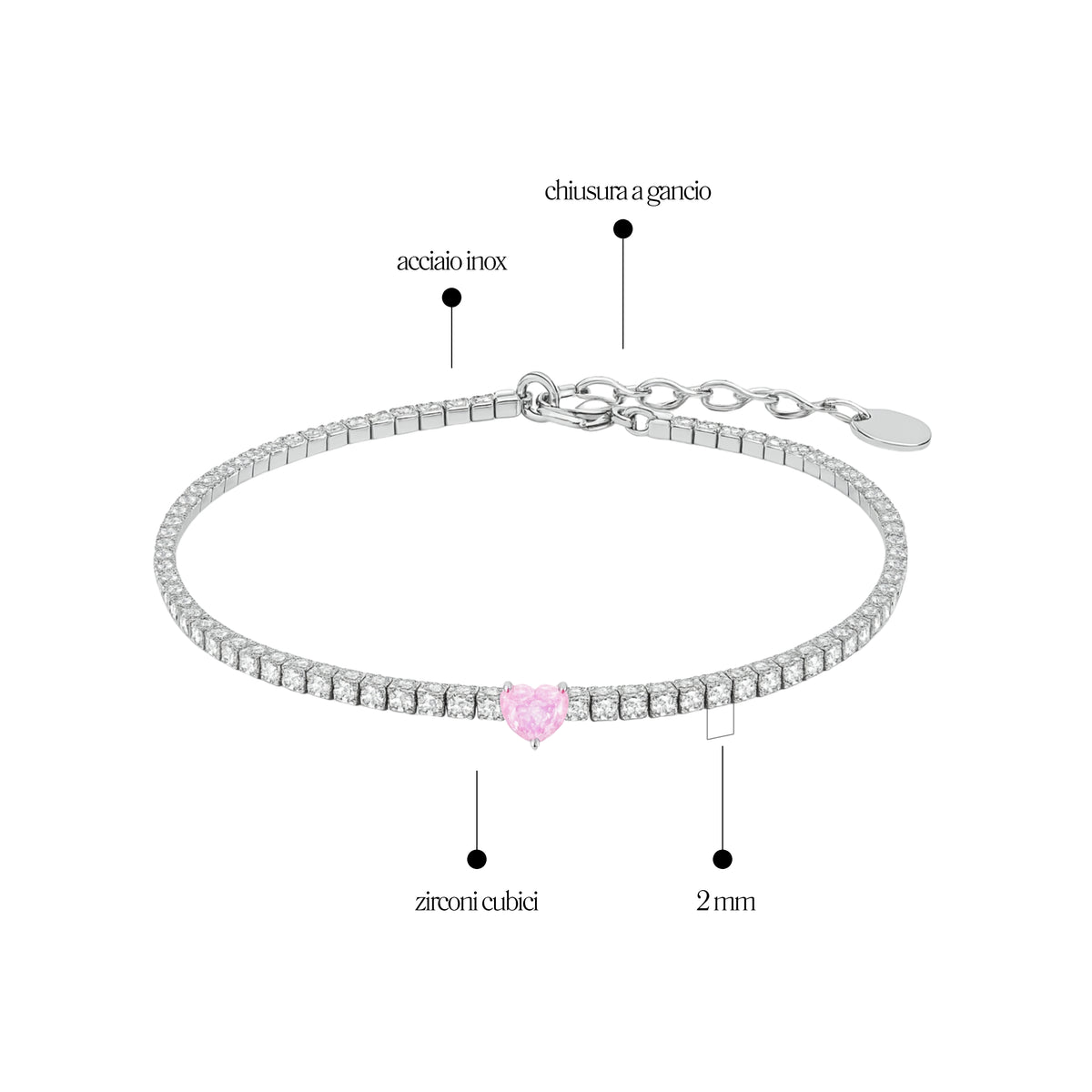 Bracciale Tennis_AcciaioInox "BRAND"