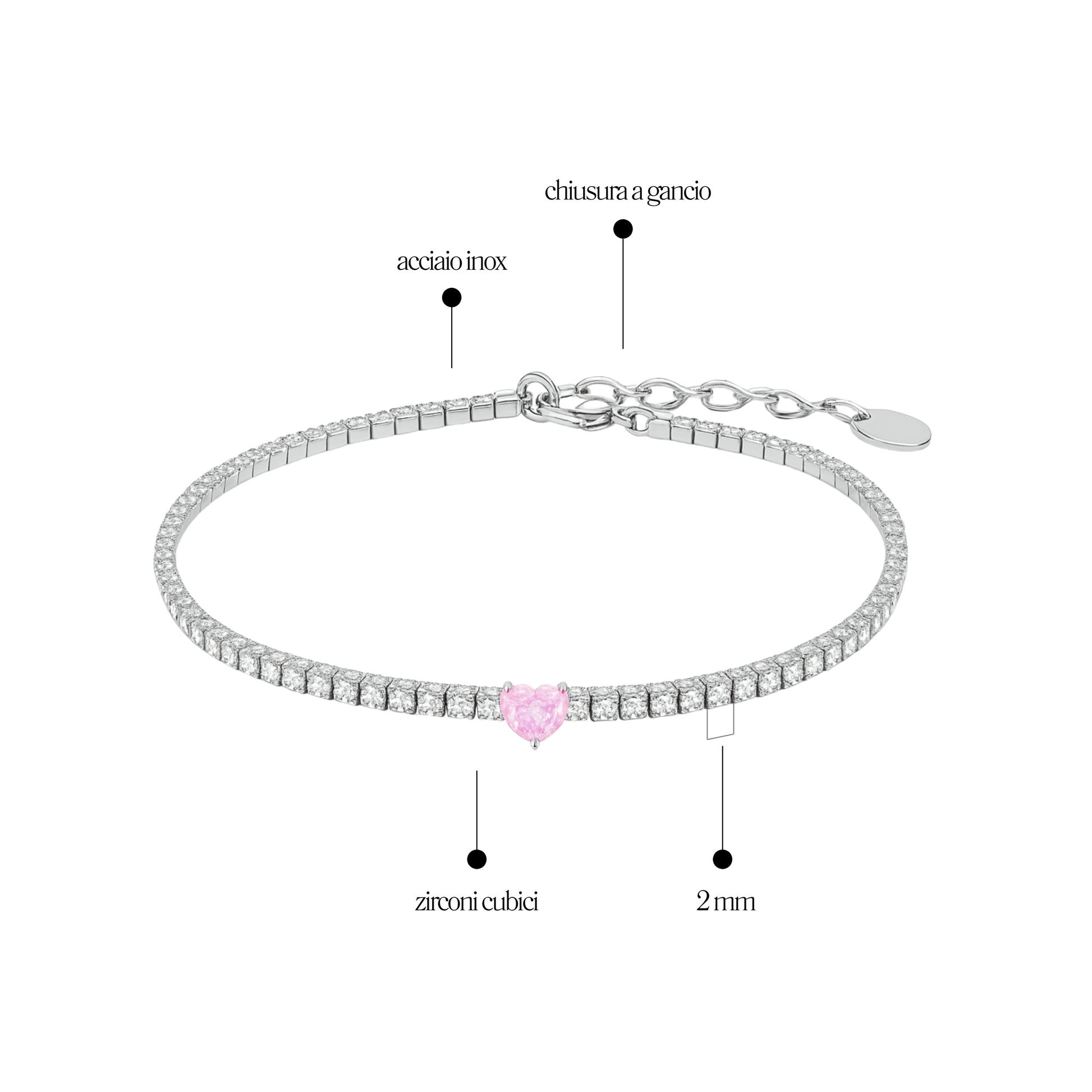 Bracciale Tennis_AcciaioInox "BRAND"