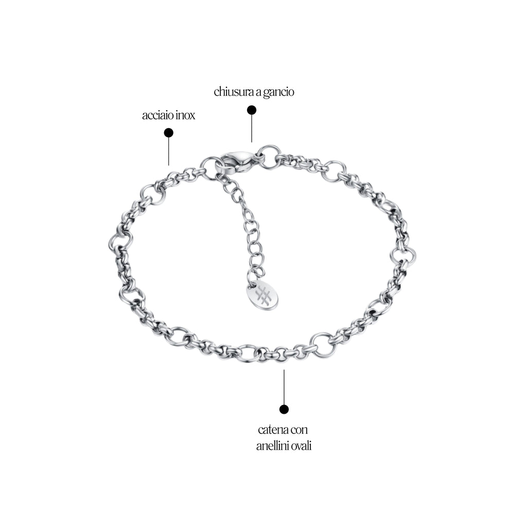 Bracciale Catena Rolò Acciaio Inox - Brand