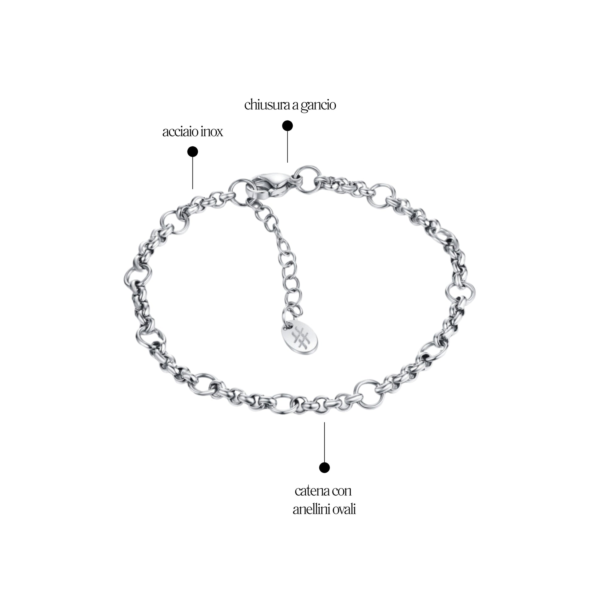 Bracciale Catena Rolò_AcciaioInox "BRAND"