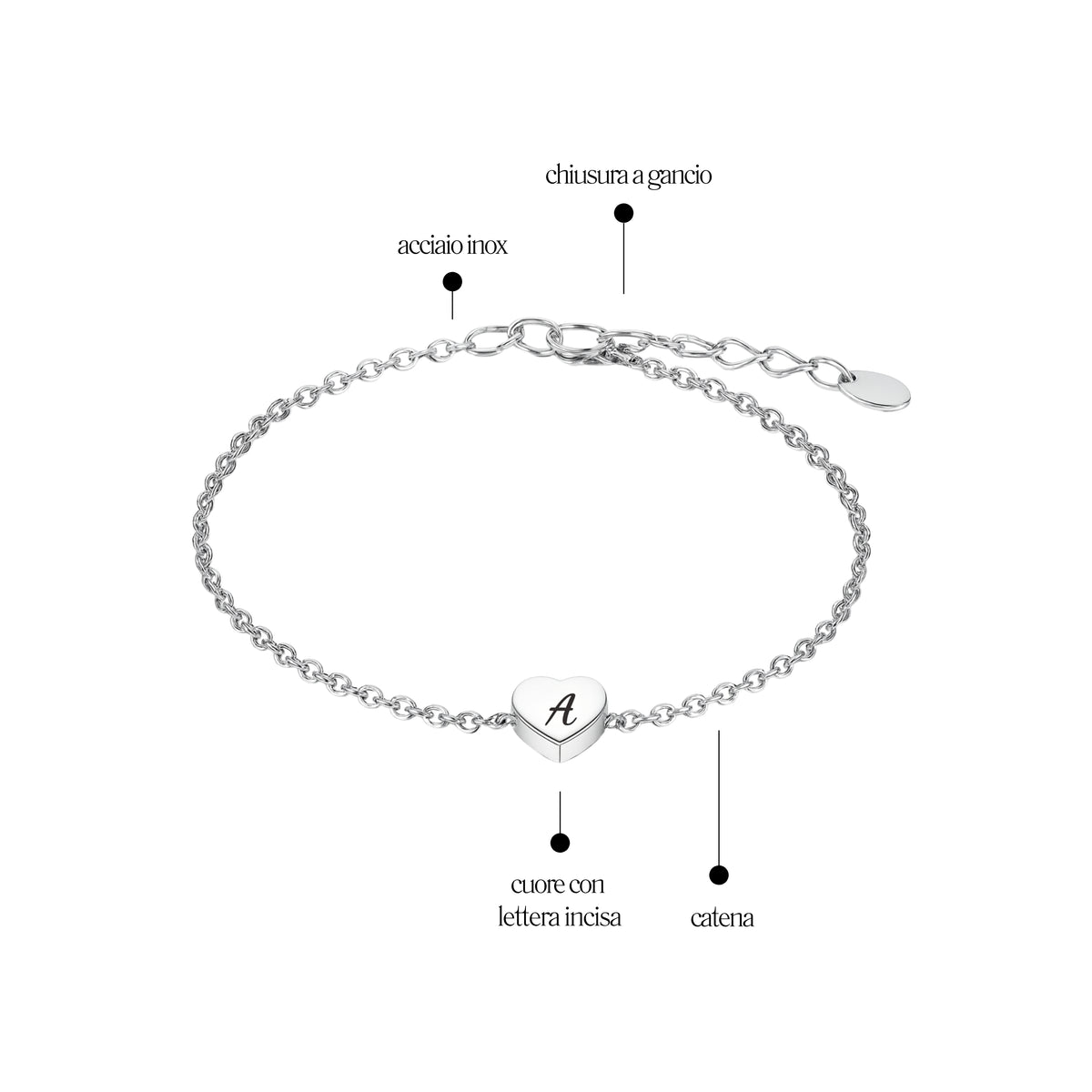 Bracciale Catenina Acciaio Inox - Brand