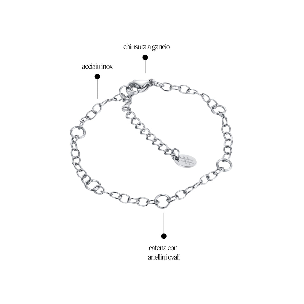 Bracciale con Anellini Acciaio Inox - Brand